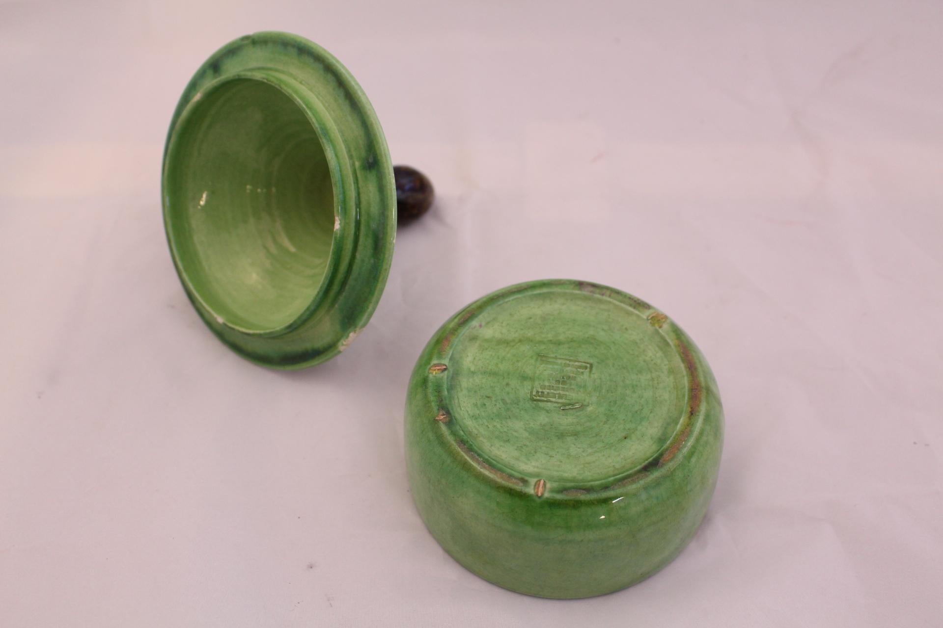 Tea Service by Dieulefit Provencal Studio Art Pottery Green Faience Vallauris 7