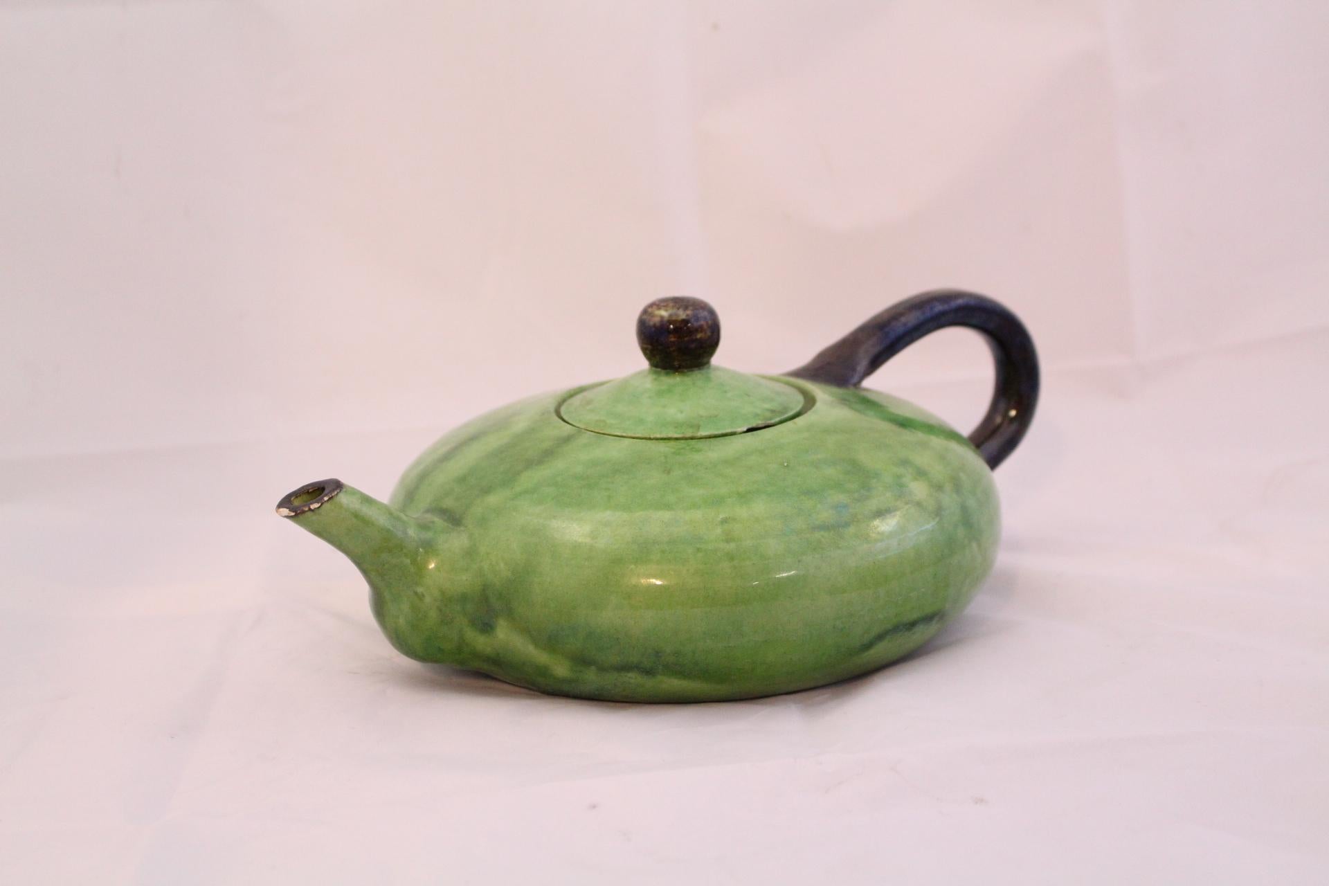 Tea Service by Dieulefit Provencal Studio Art Pottery Green Faience Vallauris 2