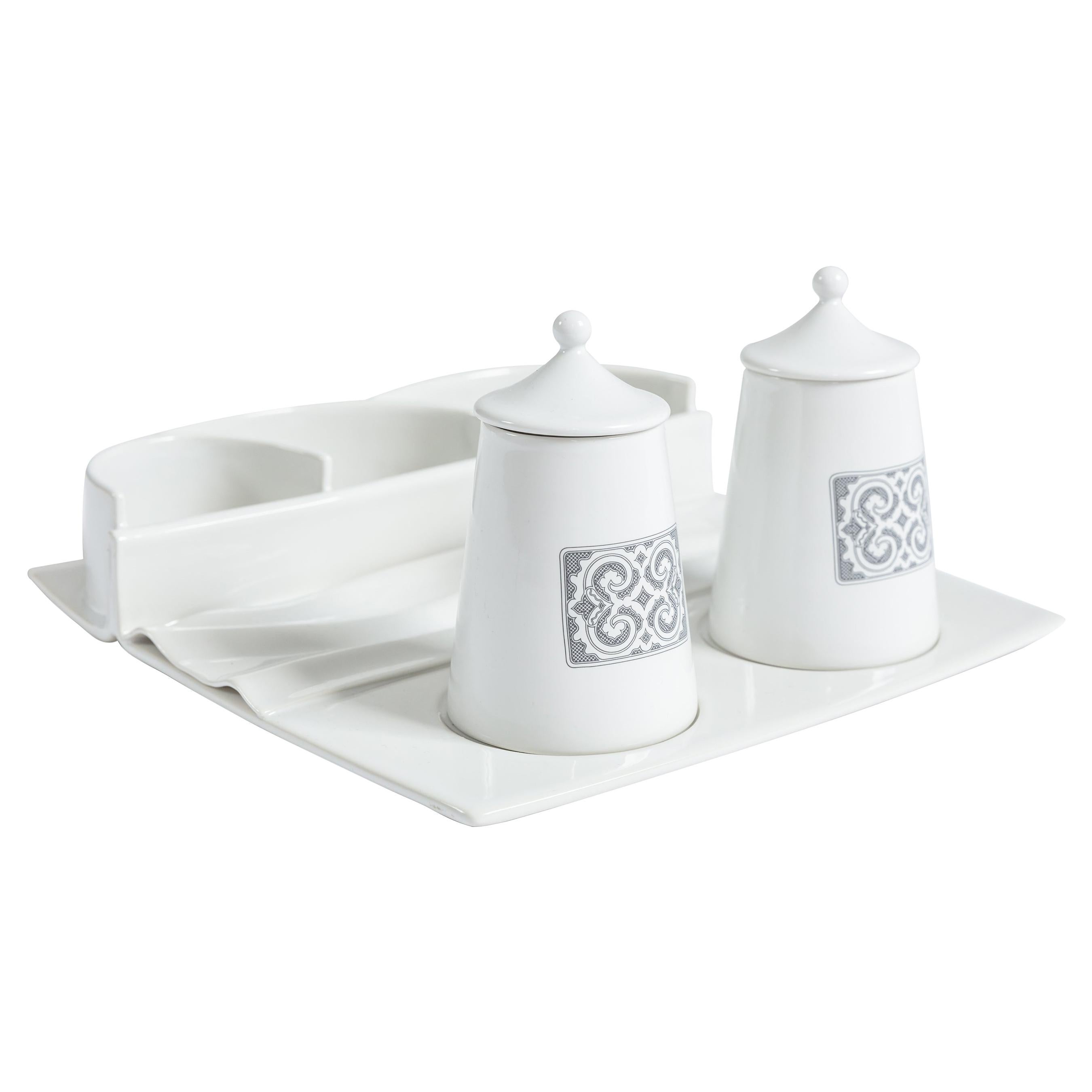 Contemporary porcelain tea service from the SoShiro Ainu collection