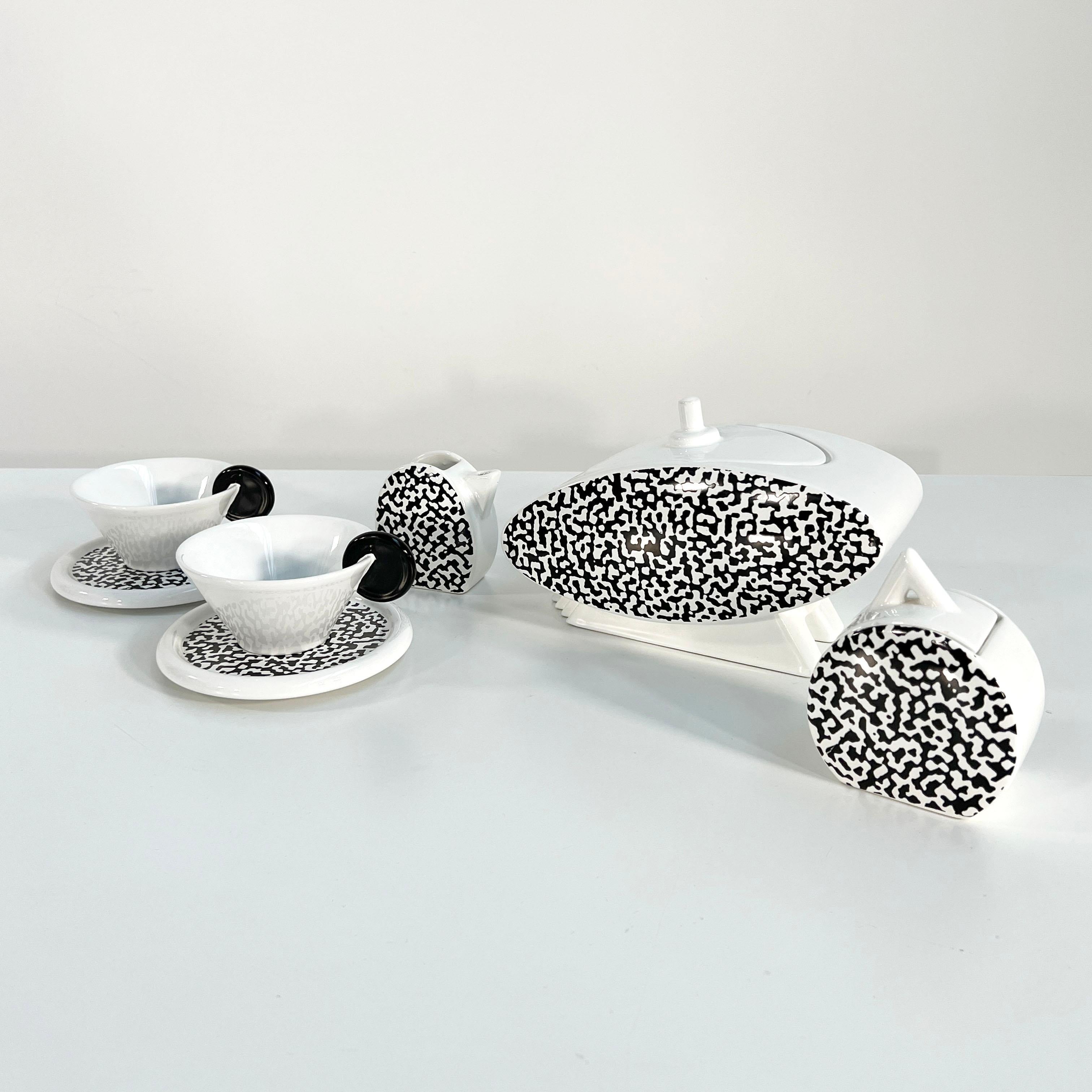 Late 20th Century Tea Service with Cookie Jar by L. Saccardo & M. Materassi for MAS Italy, 1980s