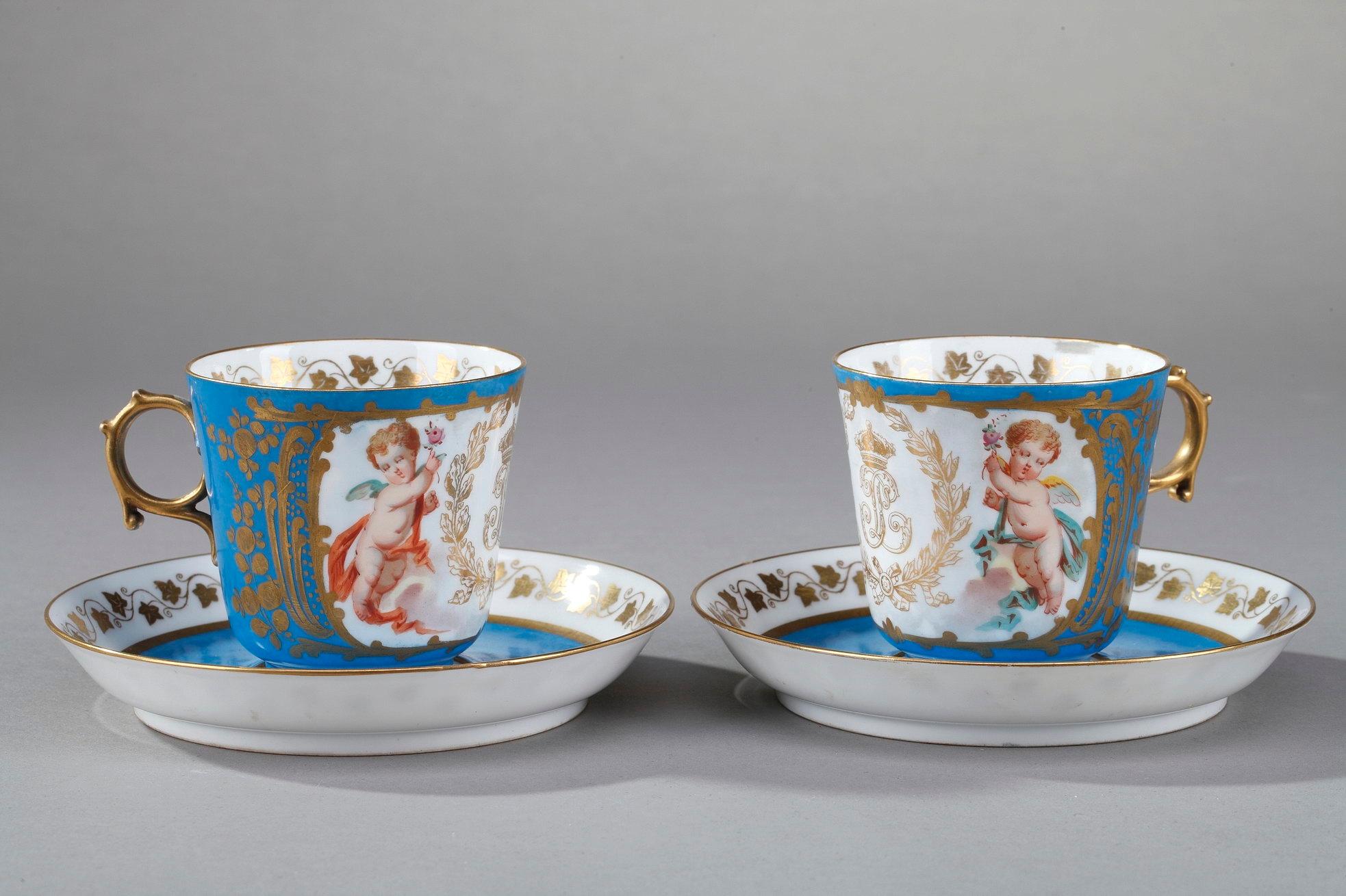 Tea Service with Sevres and Château des Tuileries Marks For Sale 9