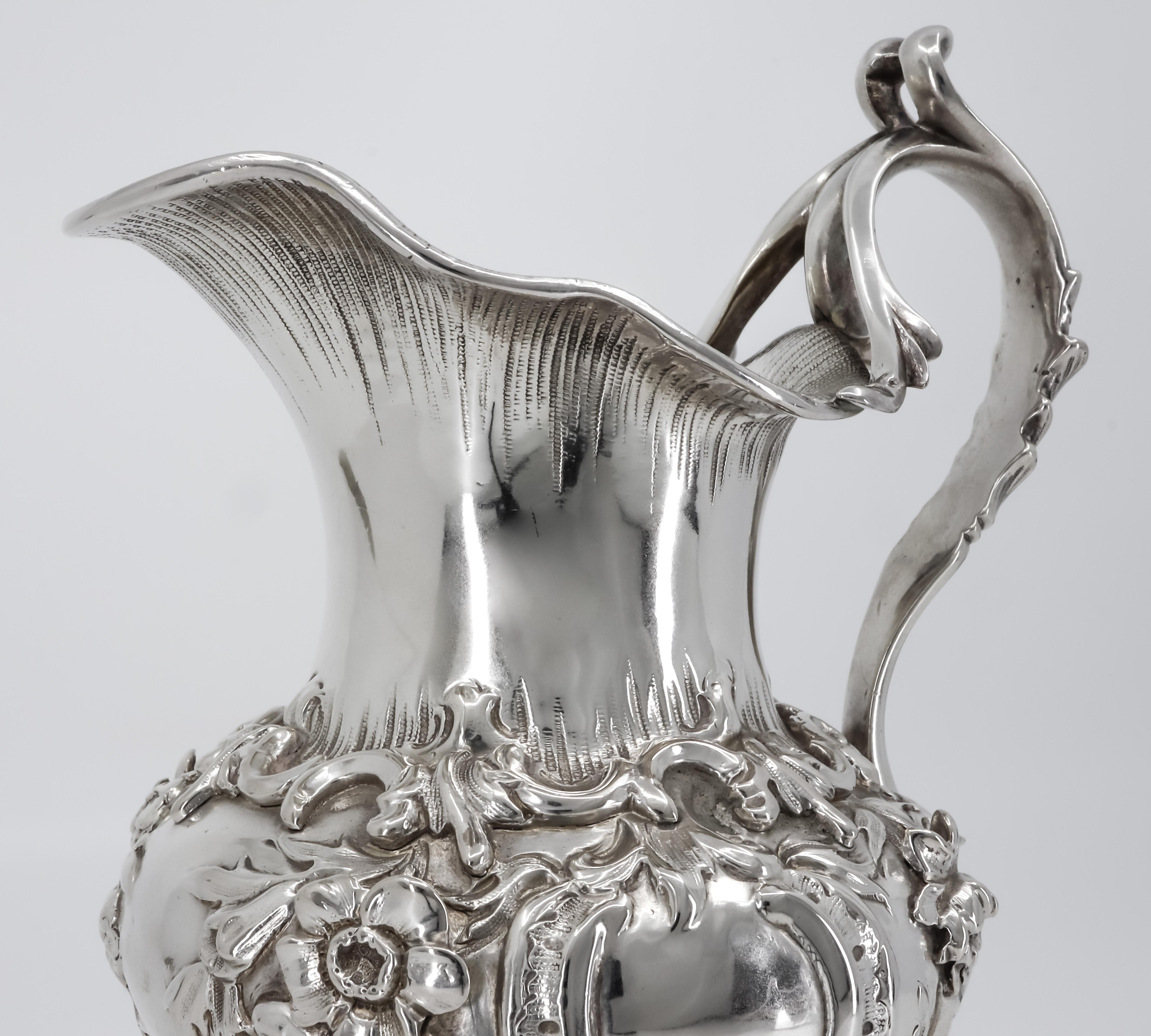 Tea Services in Rococo Style, London Sterling Sliver 925, Early 19th Century For Sale 6