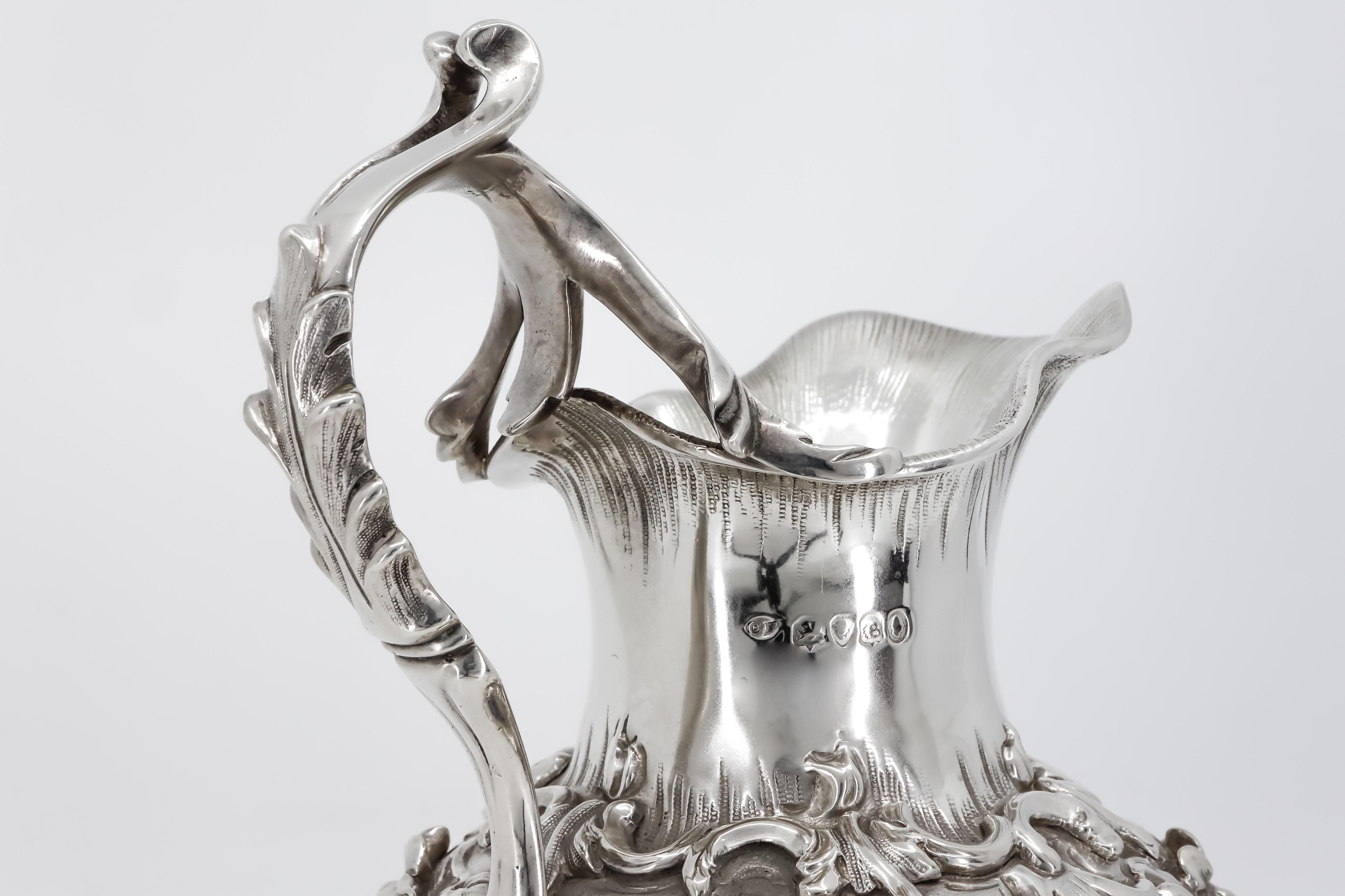 Tea Services in Rococo Style, London Sterling Sliver 925, Early 19th Century For Sale 8