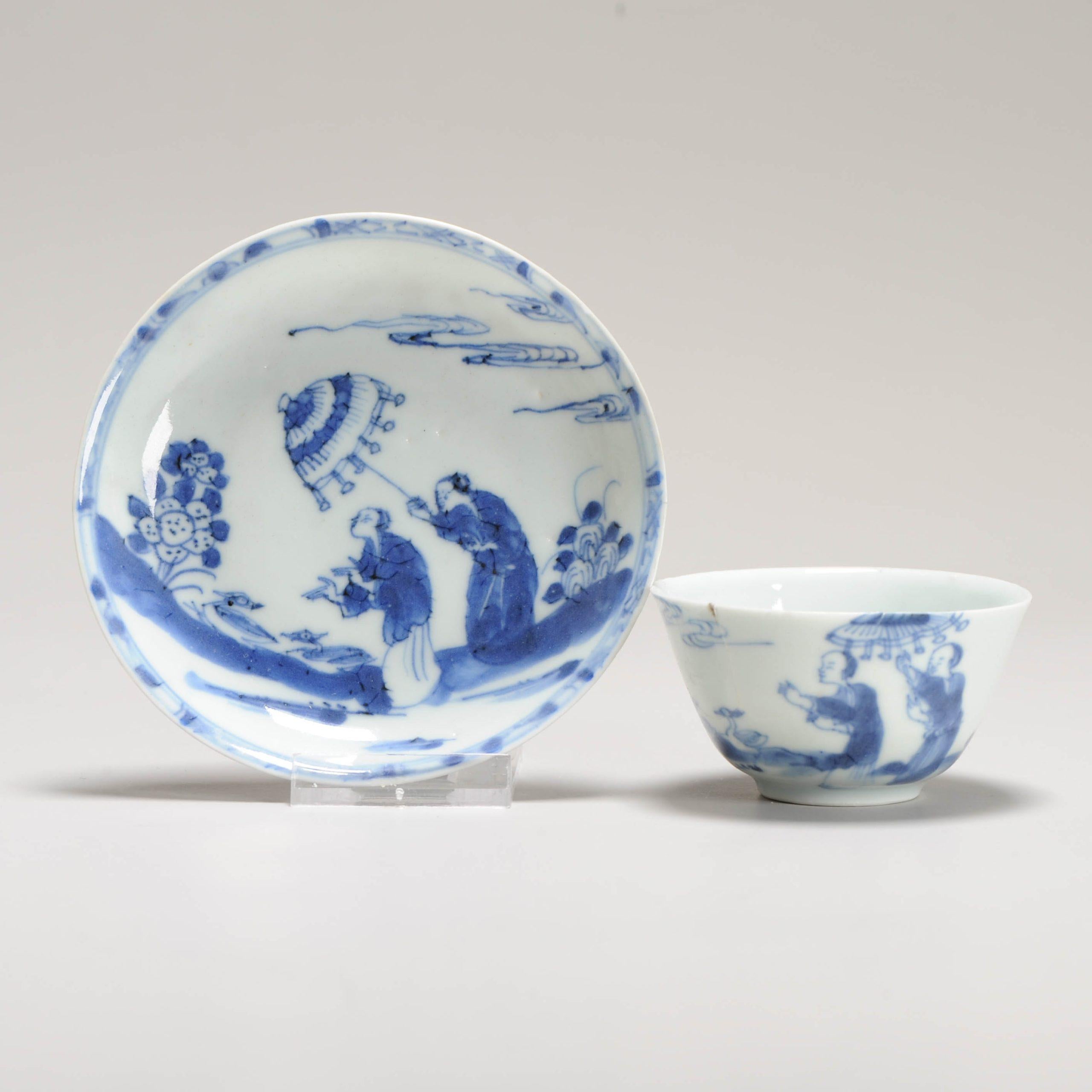 Plato y taza de porcelana china de exportación según el diseño 