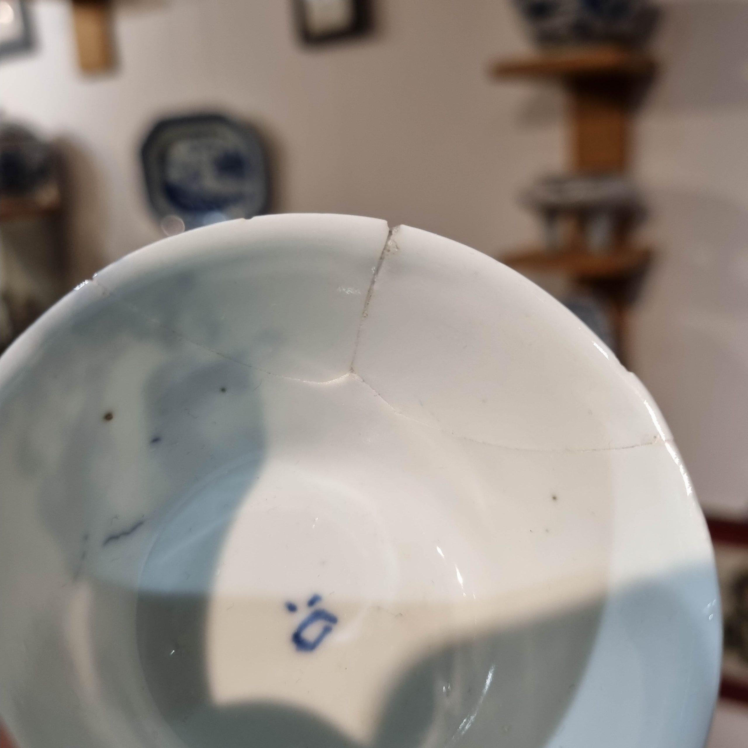 Juego de té 18C Plato de porcelana china CORNELIS PRONK 'Dame Au Parasol' Patrón Chino en venta