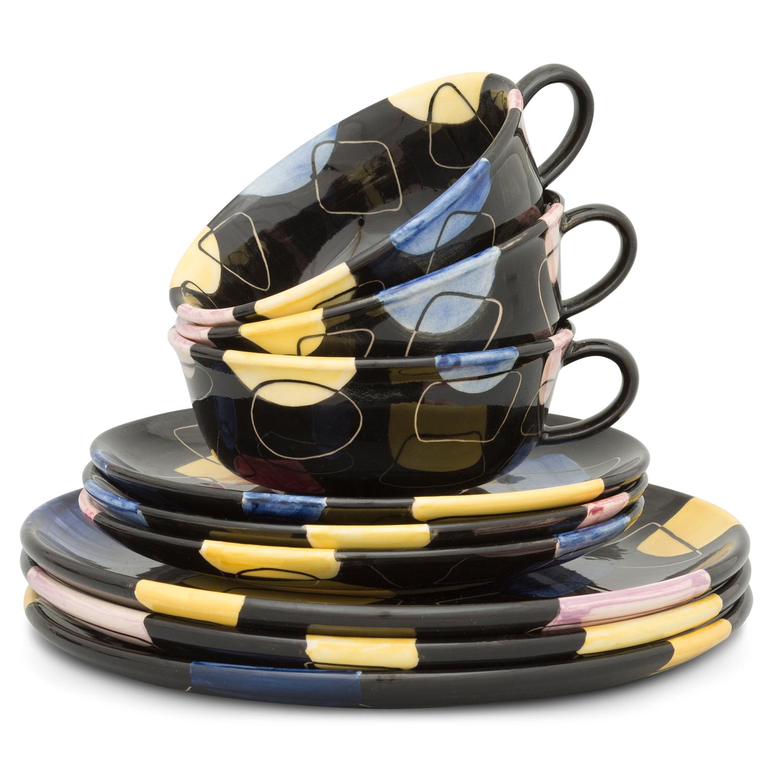 Teeservice von Hedwig Bollhagen MFR, Modernes Design, 1990, aus dem Bauhaus (Postmoderne) im Angebot