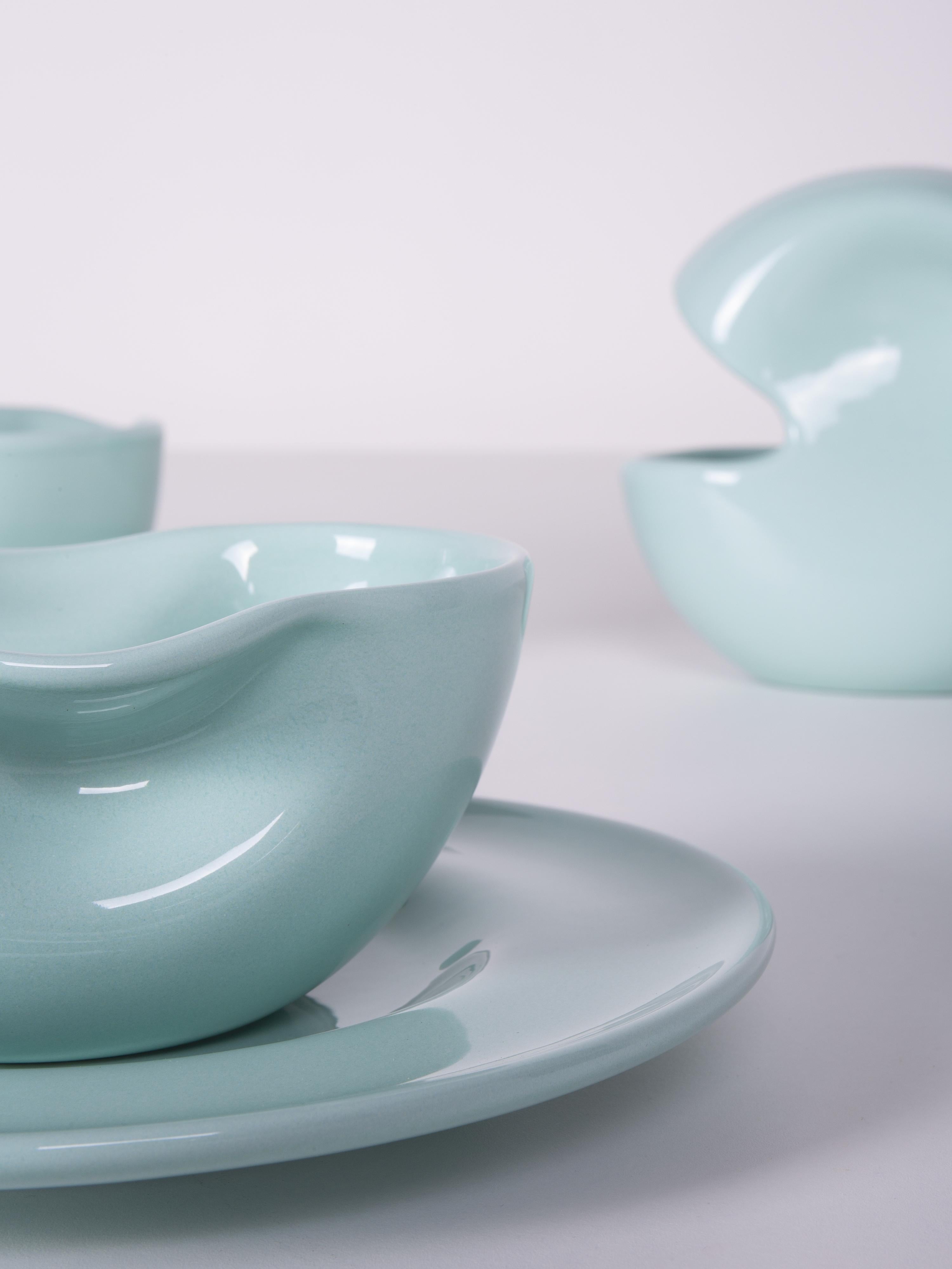 Italian Tea Set 75 Mint Green by Augusto Betti Paradisoterrestre Edition 2023 For Sale