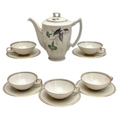 Juego de Té Antiguo Krautheim Selb Baviera Art Decó Marfil China de Hueso