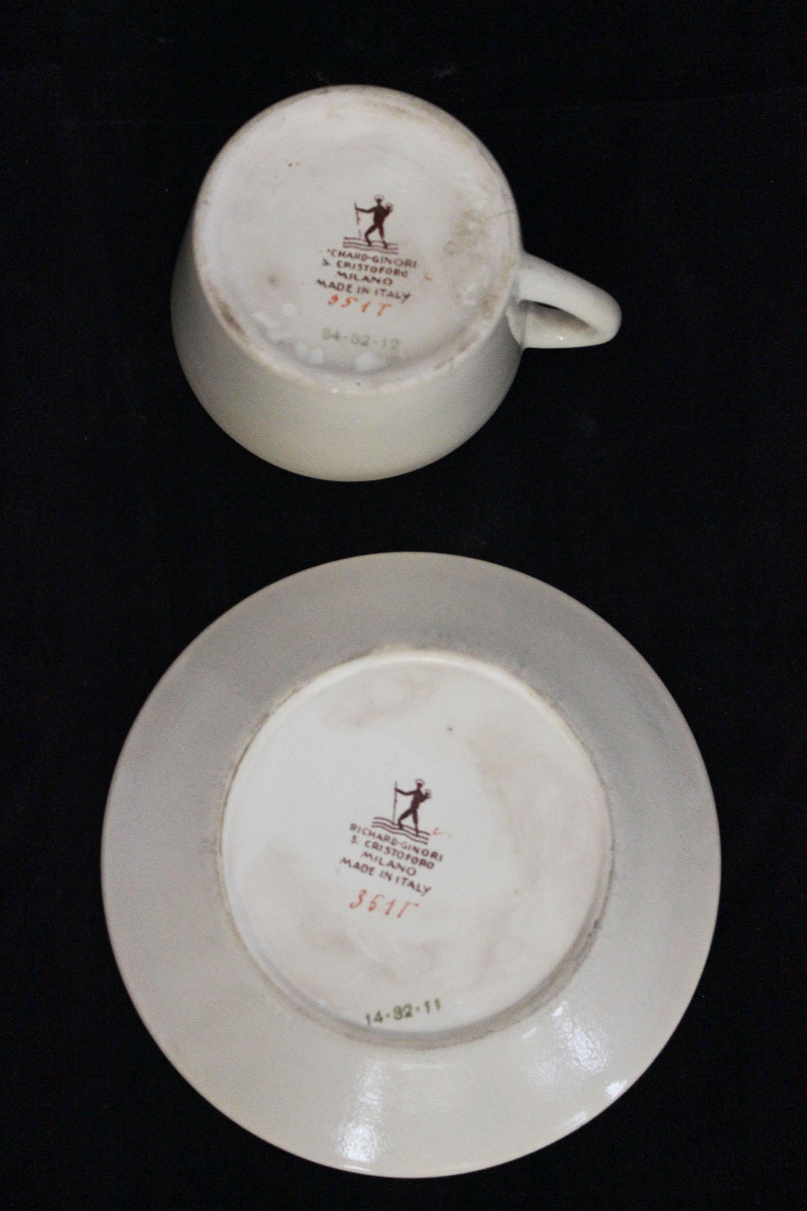 Tea Set by Gio Ponti for Richard Ginori, 1930s, Set of 5 For Sale 5