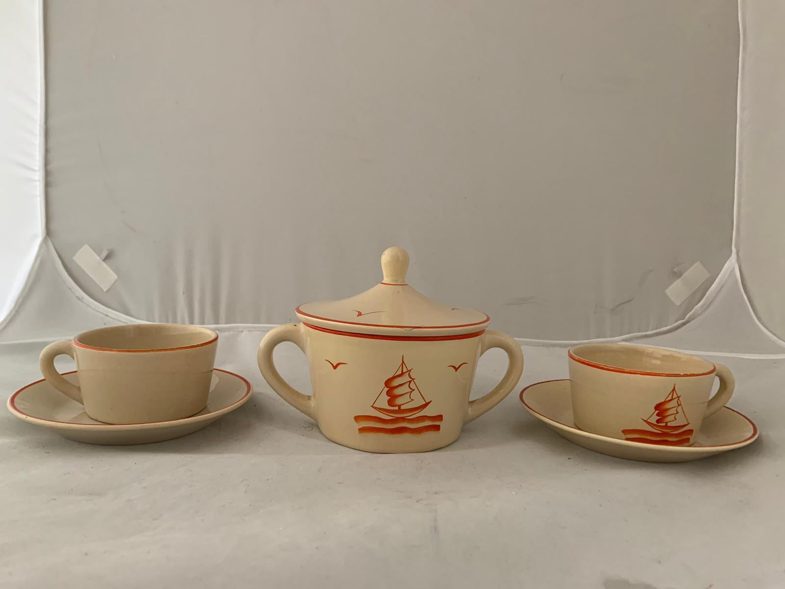 Tea Set by Gio Ponti for Richard Ginori, 1930s, Set of 5 For Sale 6