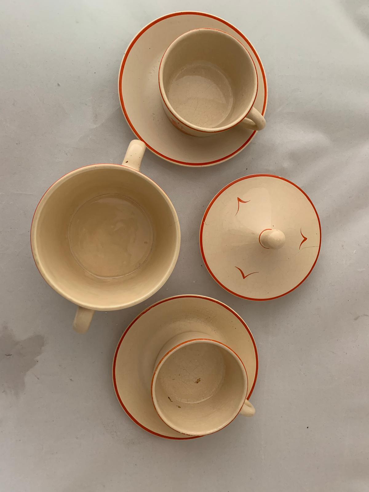 Tea Set by Gio Ponti for Richard Ginori, 1930s, Set of 5 For Sale 1
