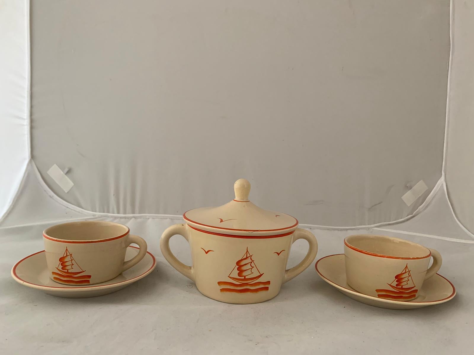 Tea Set by Gio Ponti for Richard Ginori, 1930s, Set of 5 For Sale 2