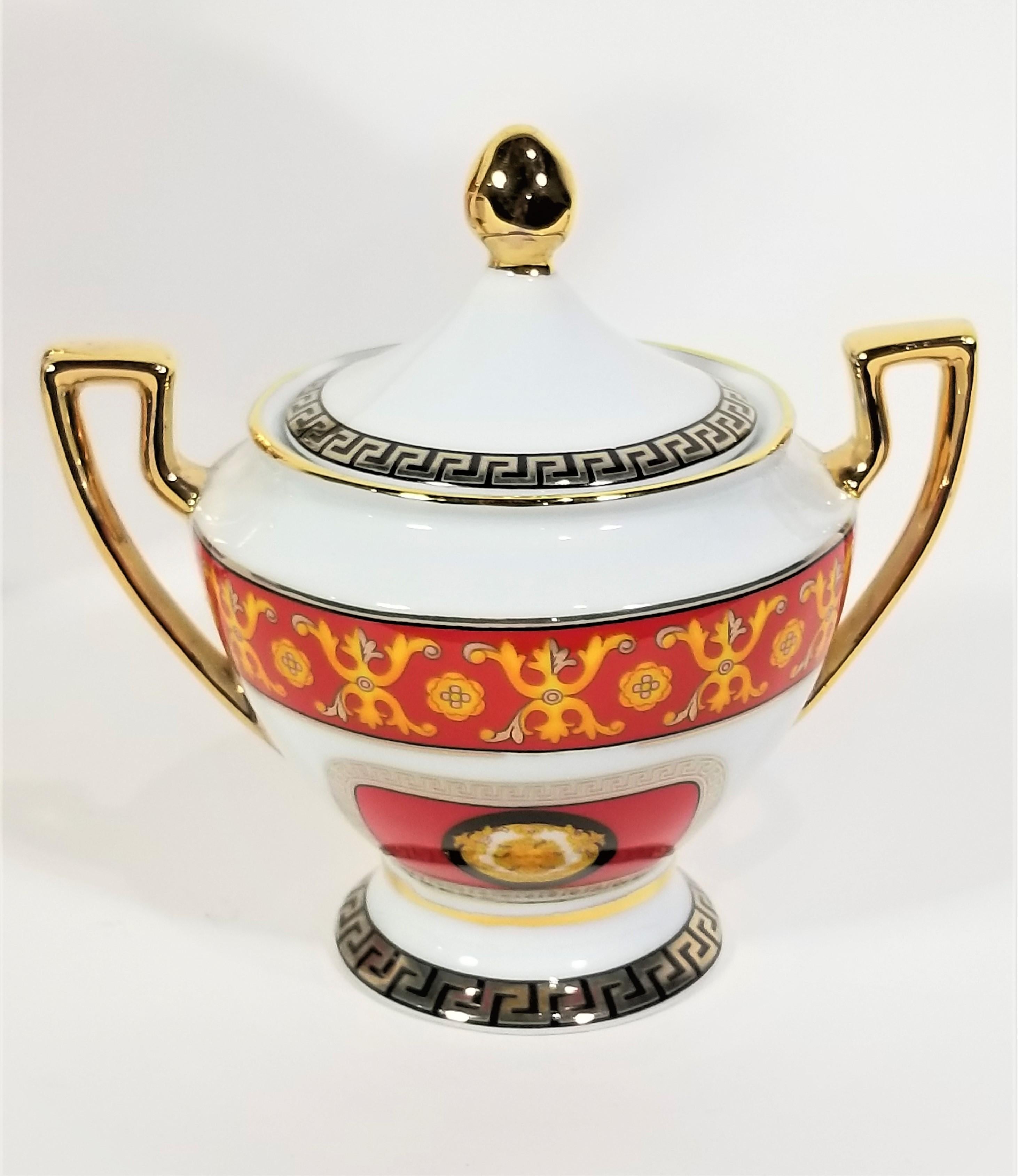 Tea Set by Imperial Greek Key Detail Mid Century 15 Piece For Sale 3