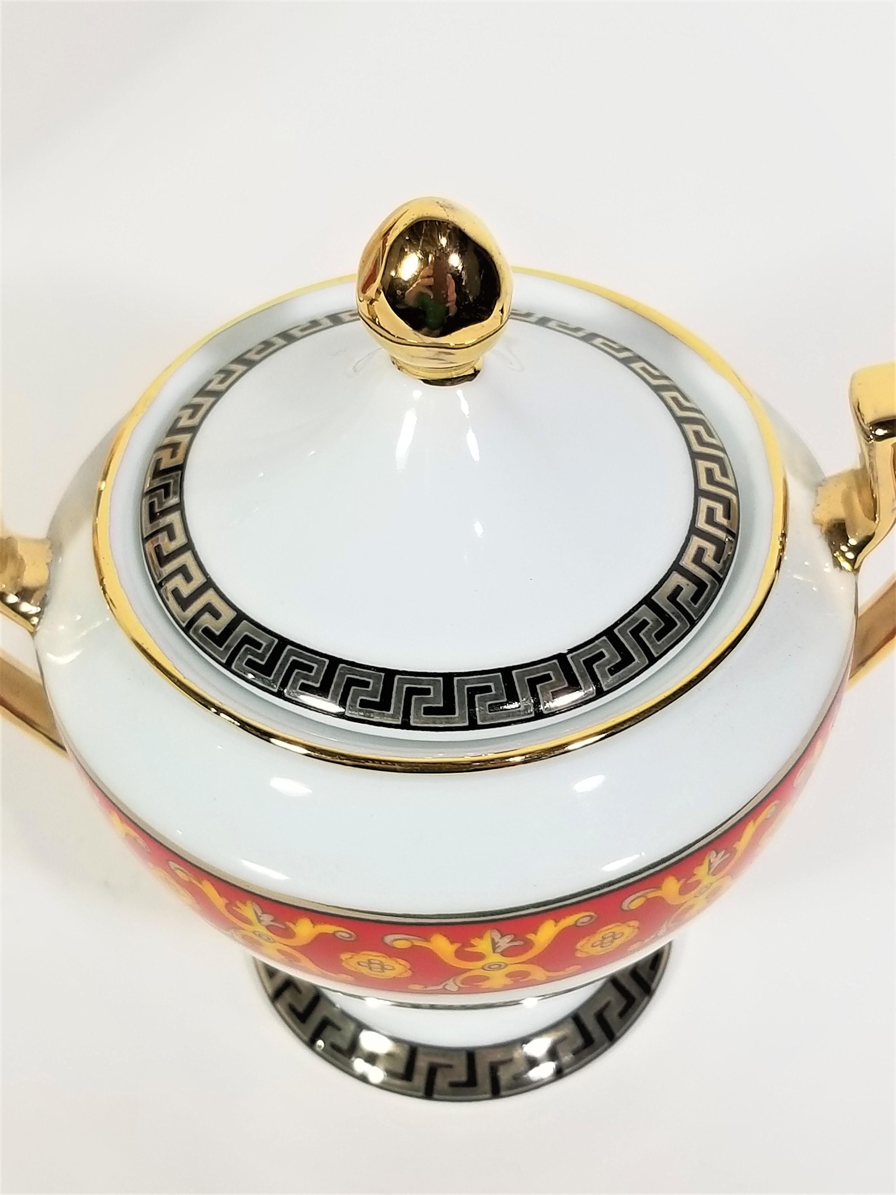 Tea Set by Imperial Greek Key Detail Mid Century 15 Piece For Sale 4