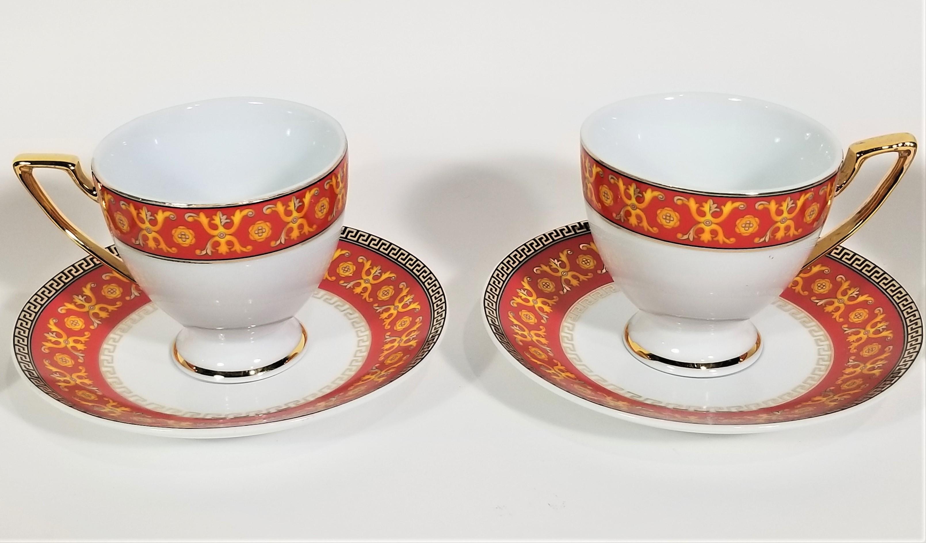 Tea Set by Imperial Greek Key Detail Mid Century 15 Piece For Sale 7