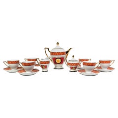 Vintage Tea Set by Imperial Greek Key Detail Mid Century 15 Piece