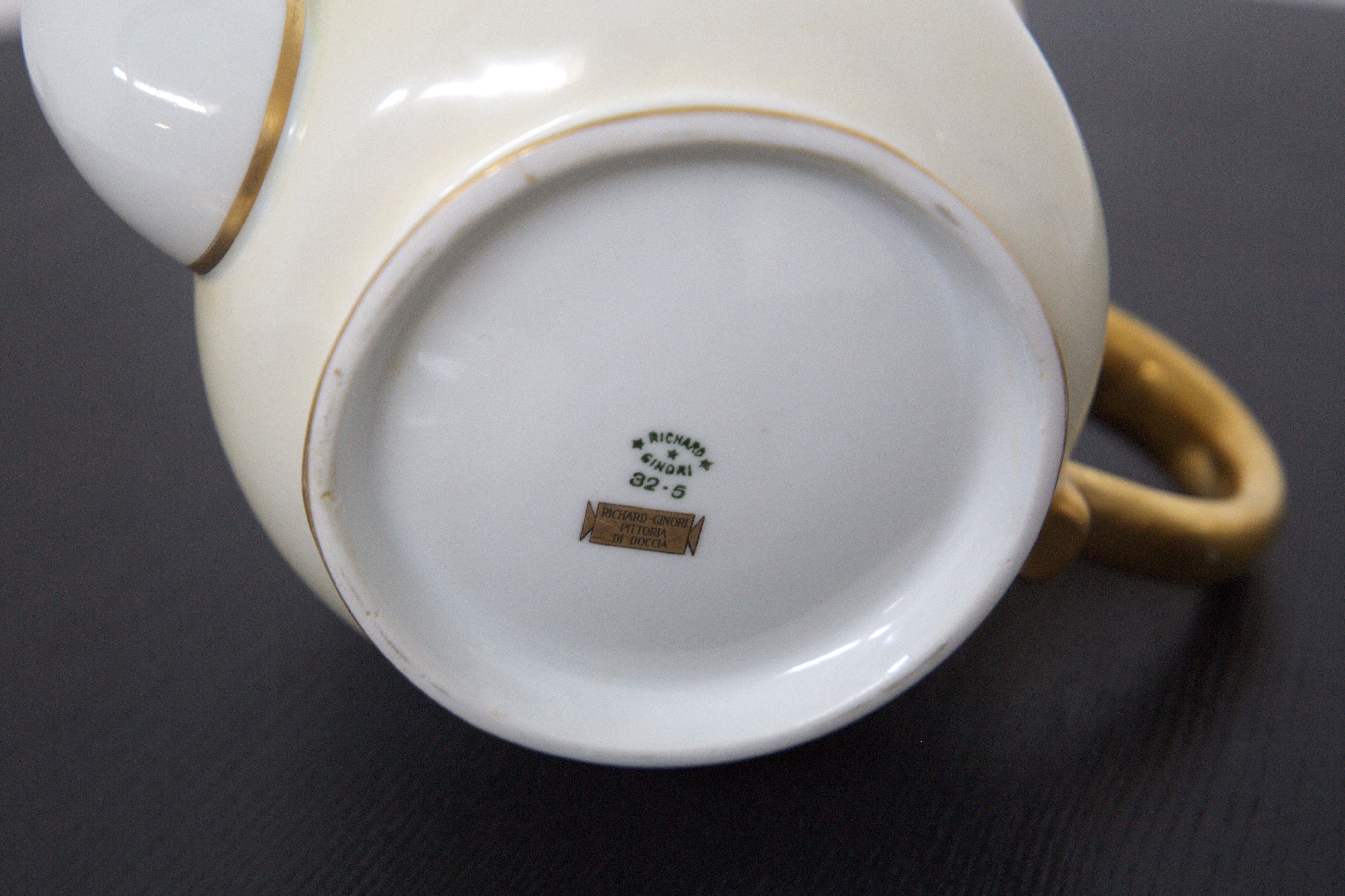 Tea Set in Ceramic and Pure Gold by Gio Ponti for Richard Ginori 6