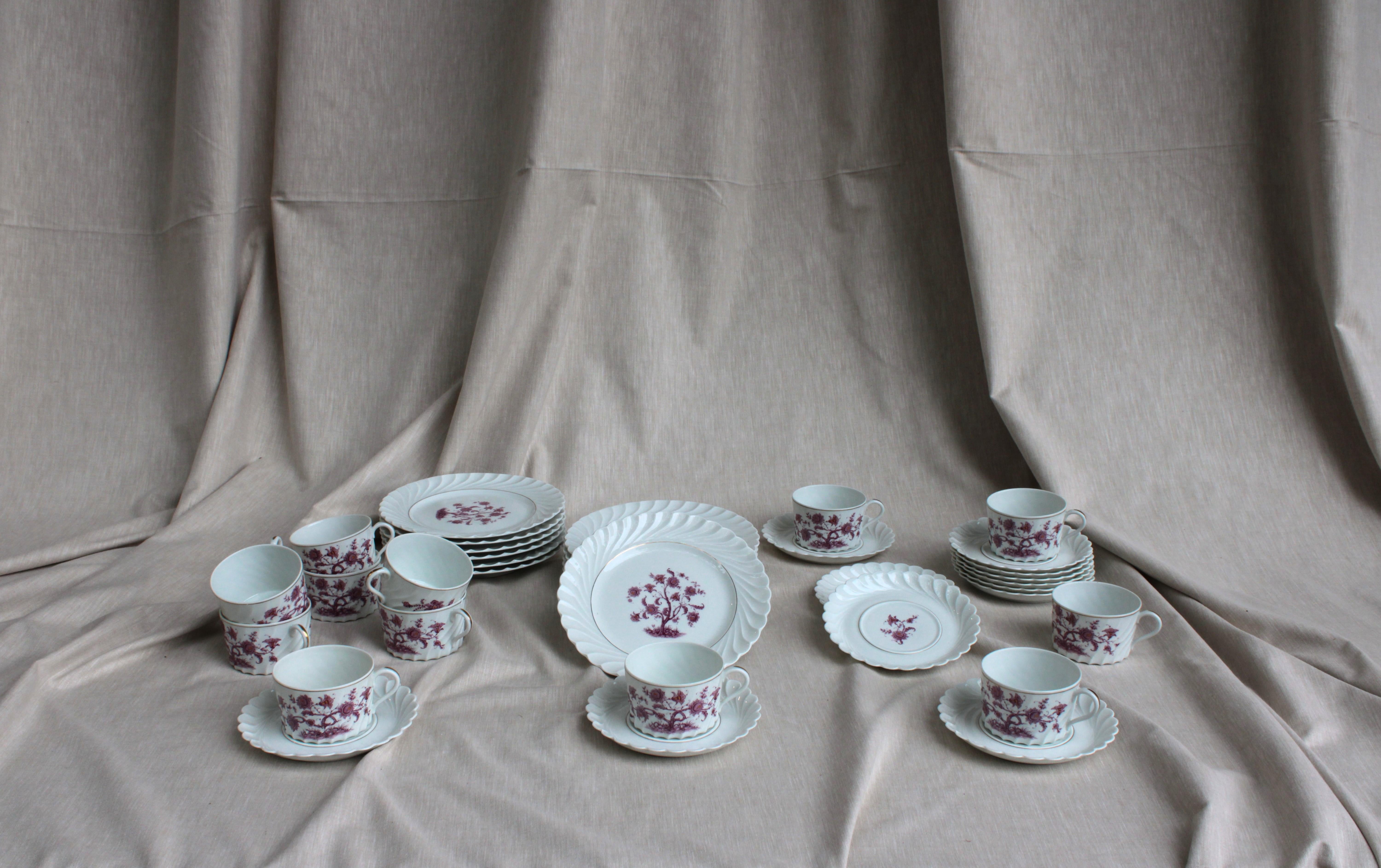 French Tea Set in Limoges Porcelain, Marked Haviland, France Sec, xx