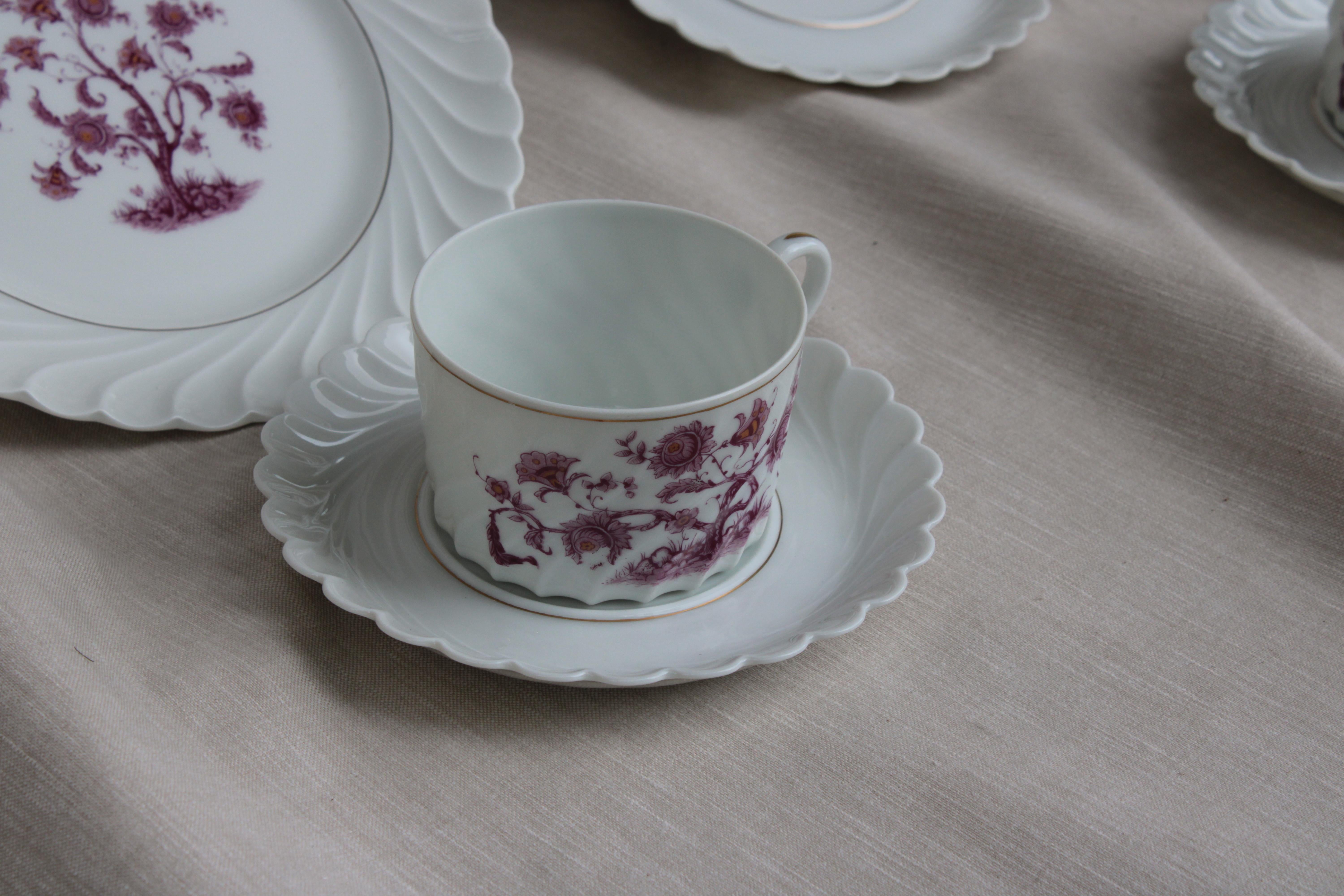 Tea Set in Limoges Porcelain, Marked Haviland, France Sec, xx For Sale