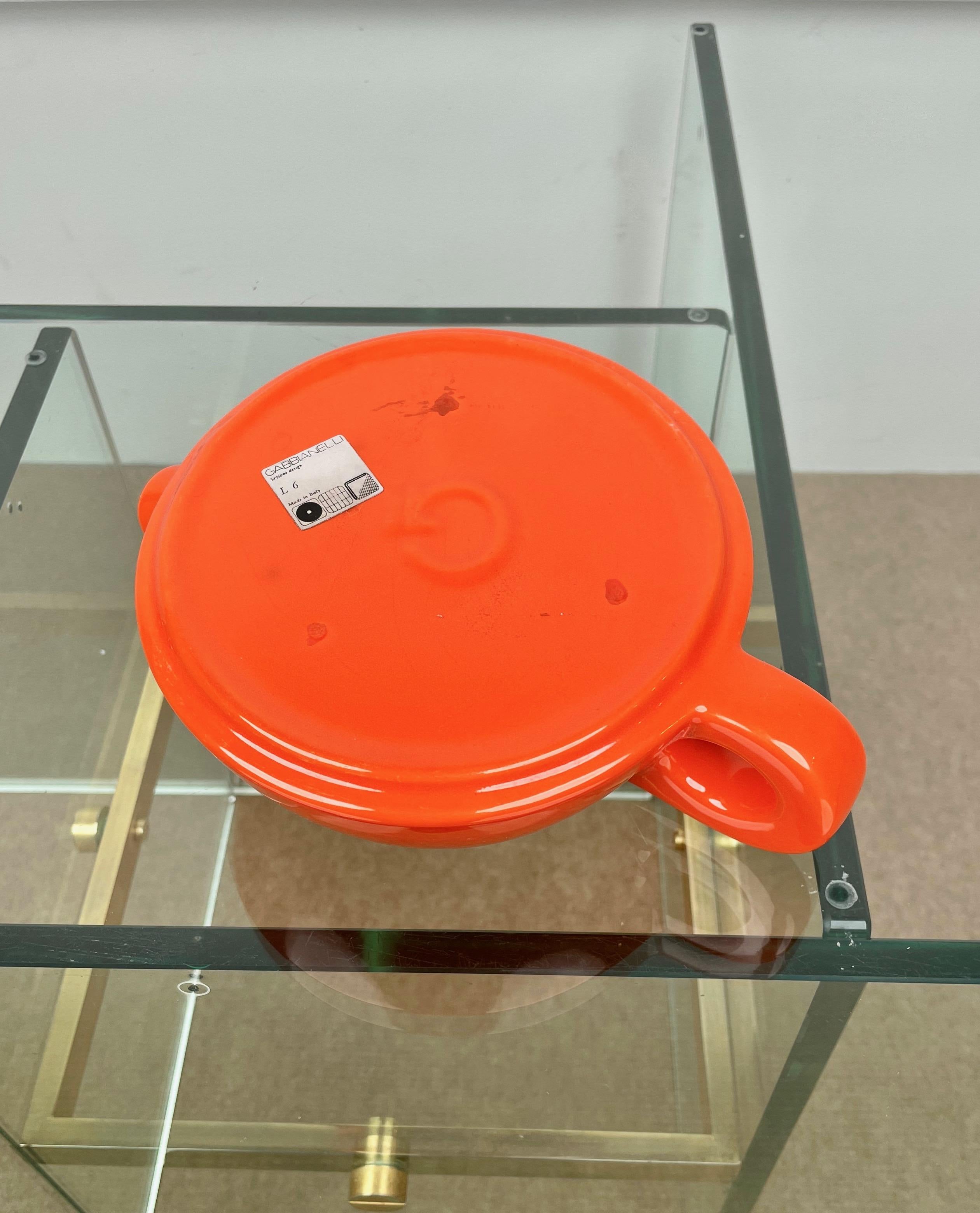 Tea Set in Orange Ceramic by Liisi Beckmann for Gabbianelli, Italy, 1960s For Sale 7