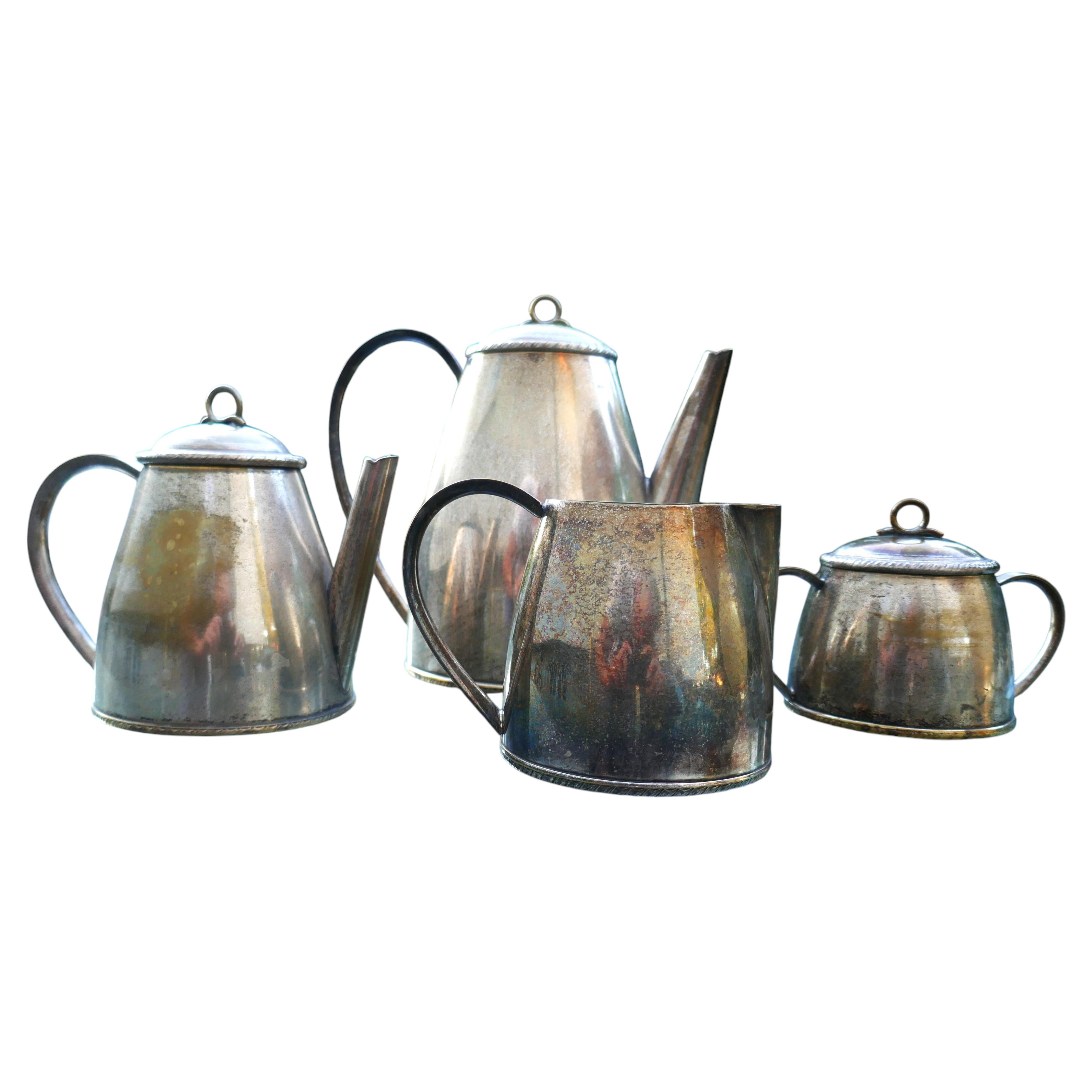 Tea set, possibly designed by Gio Ponti, 800 silver For Sale