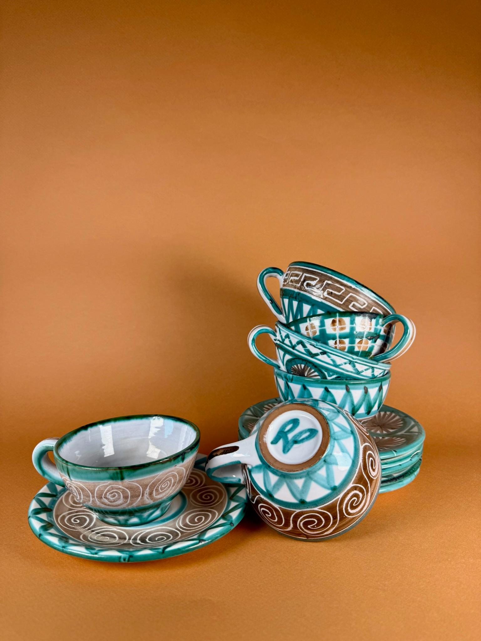 Mid-Century Modern Tea Set, Robert Picault, circa 1950 For Sale