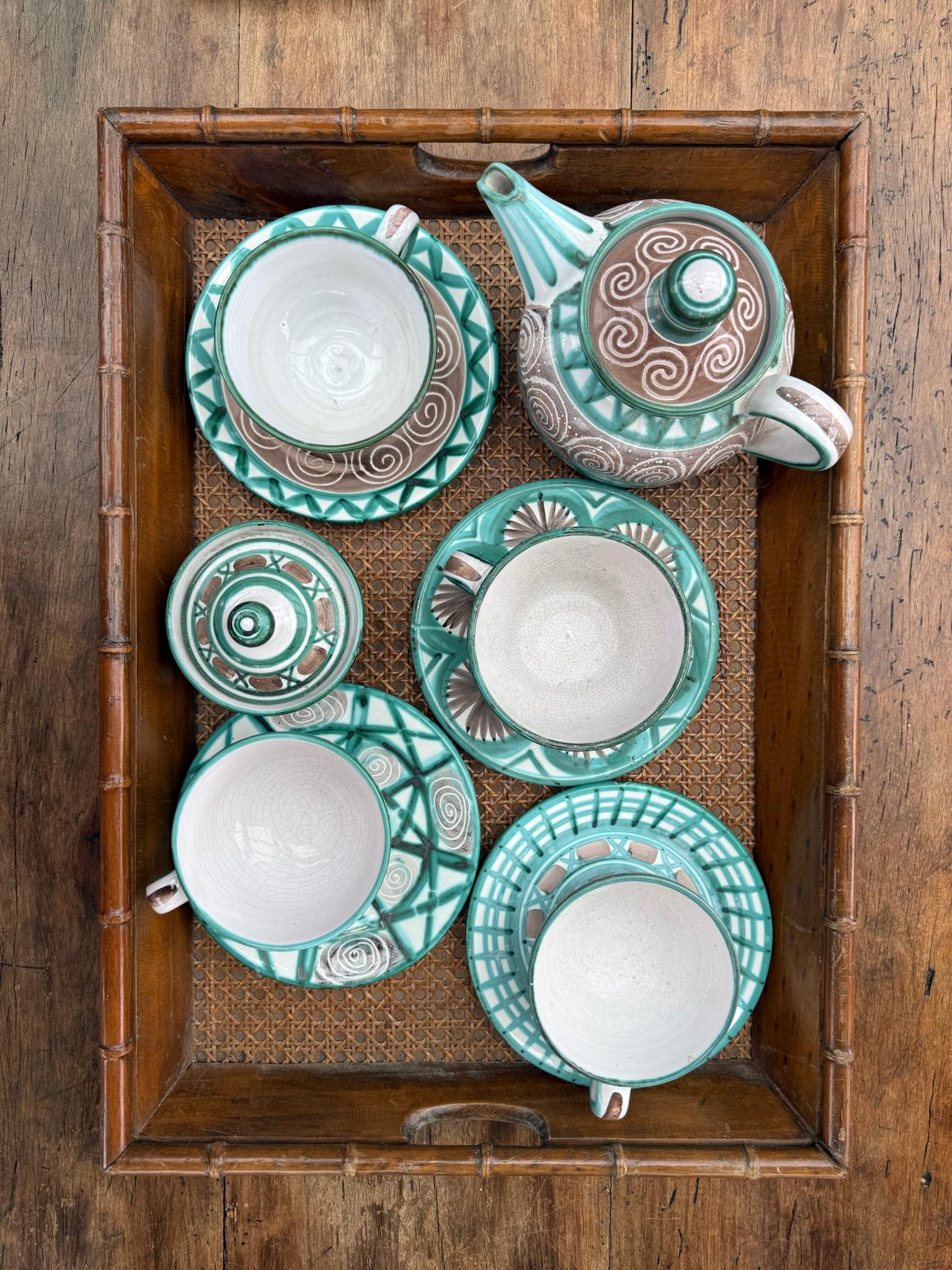 Tea Set, Robert Picault, circa 1950 In Good Condition For Sale In New York, NY