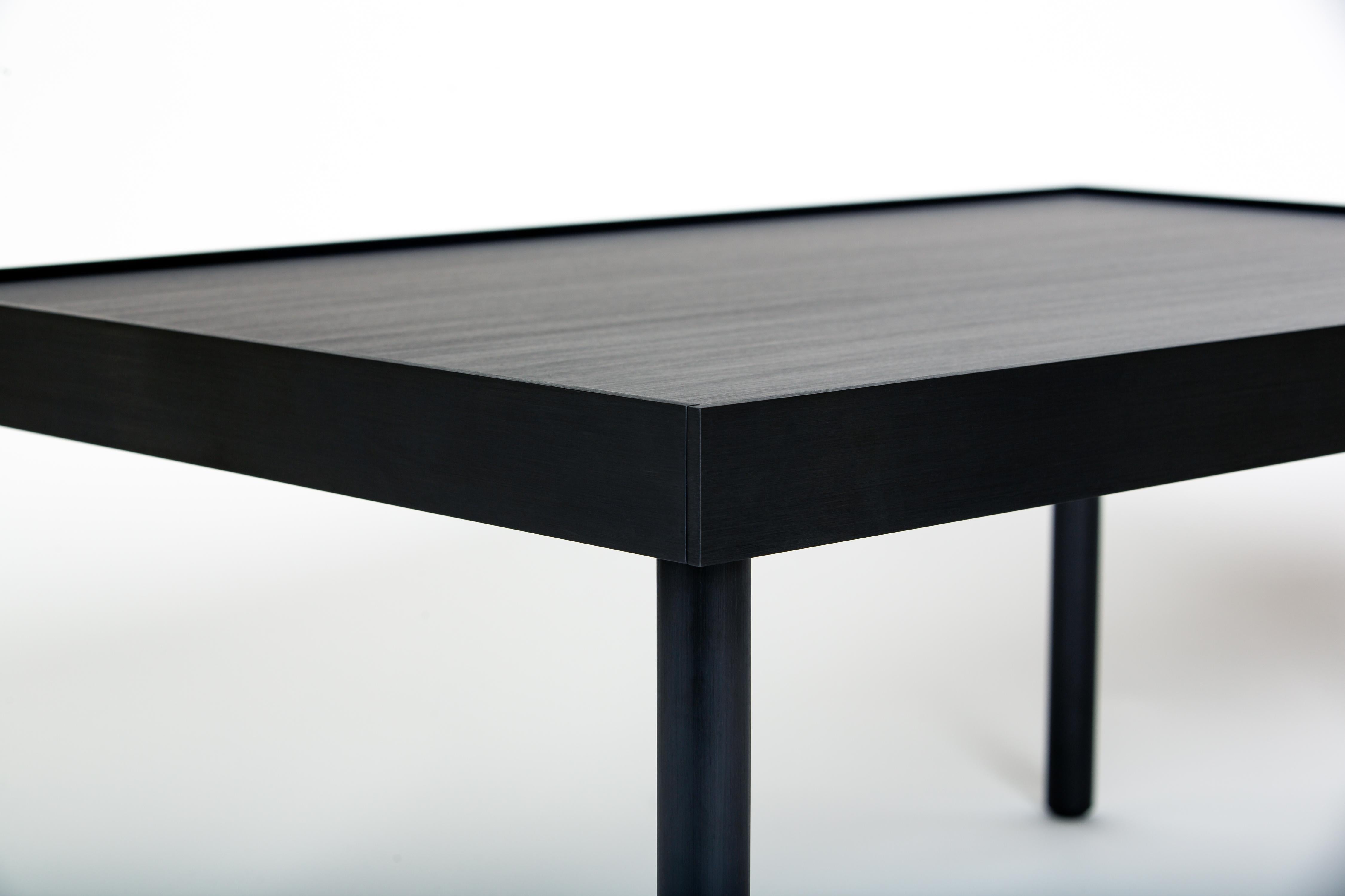 Minimalist Tea Table in Brushed and Anodized Aluminum by Jonathan Nesci For Sale