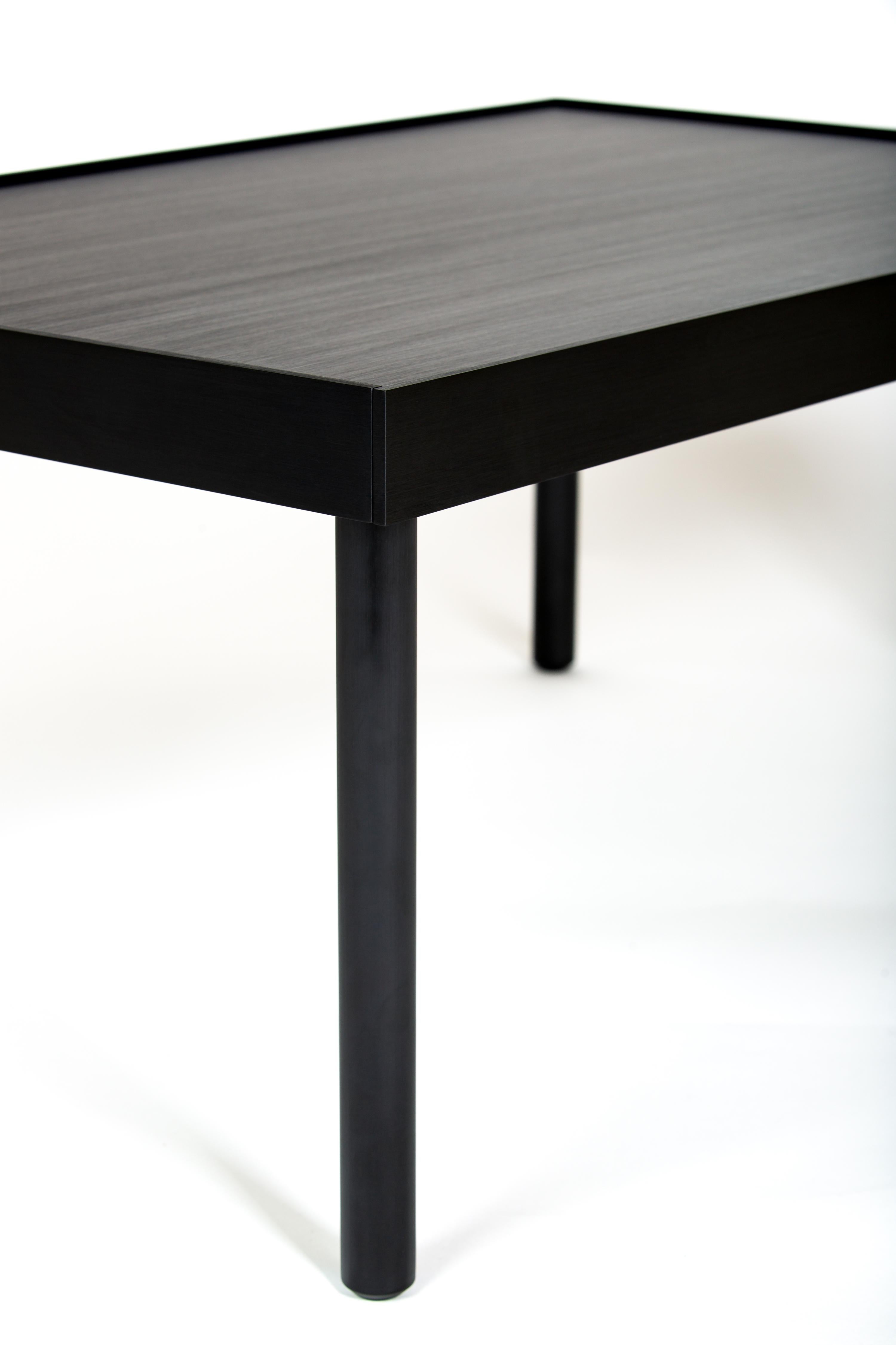 Tea Table in Brushed and Anodized Aluminum by Jonathan Nesci For Sale 1