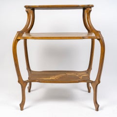 Tea Table with 3 Trays by Emile Gallé, Art Nouveau, circa 1900.