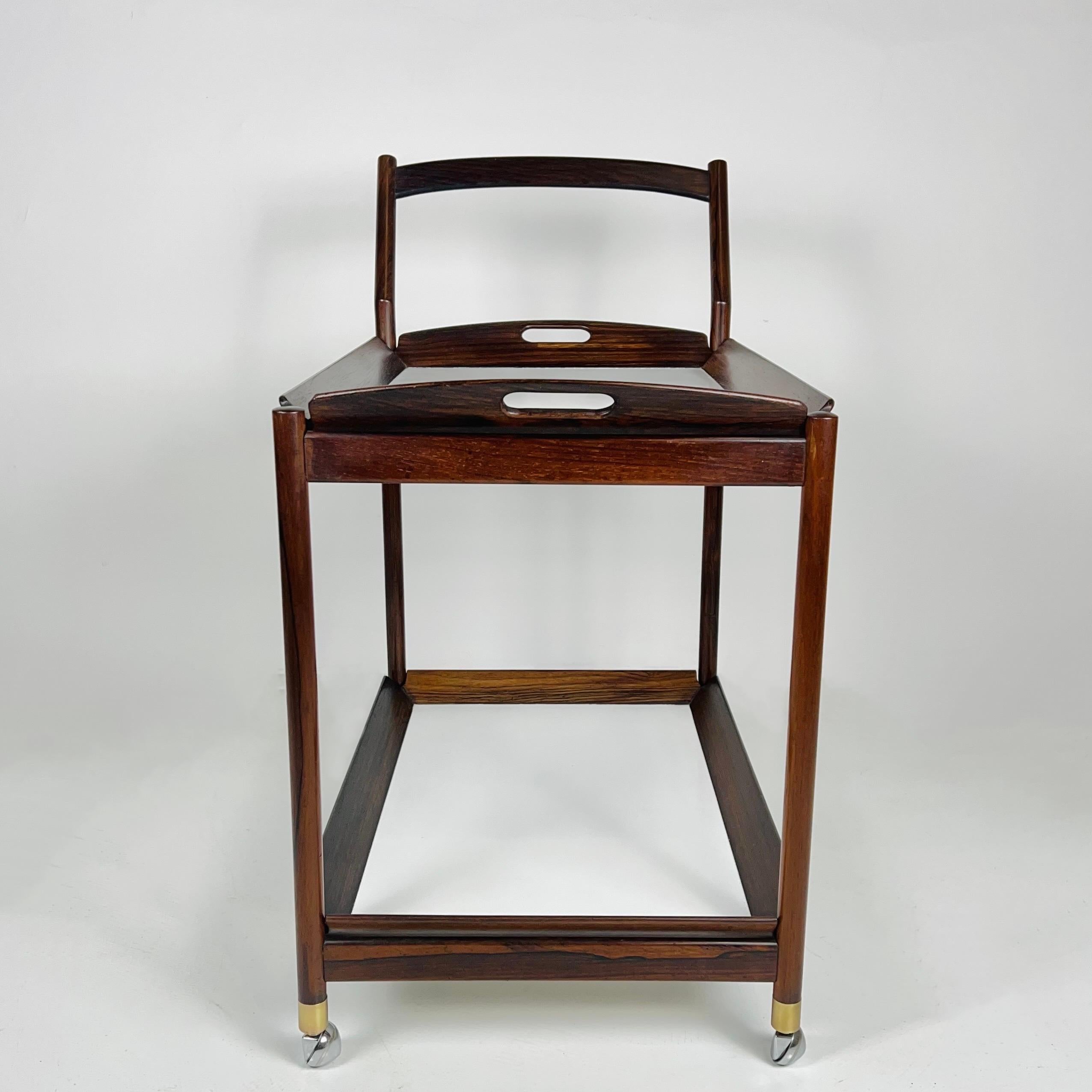 Tea Troller Sérgio Rodrigues 'Vertis' 1960 Brazilian Modern Jacarandá Rosewood For Sale 1