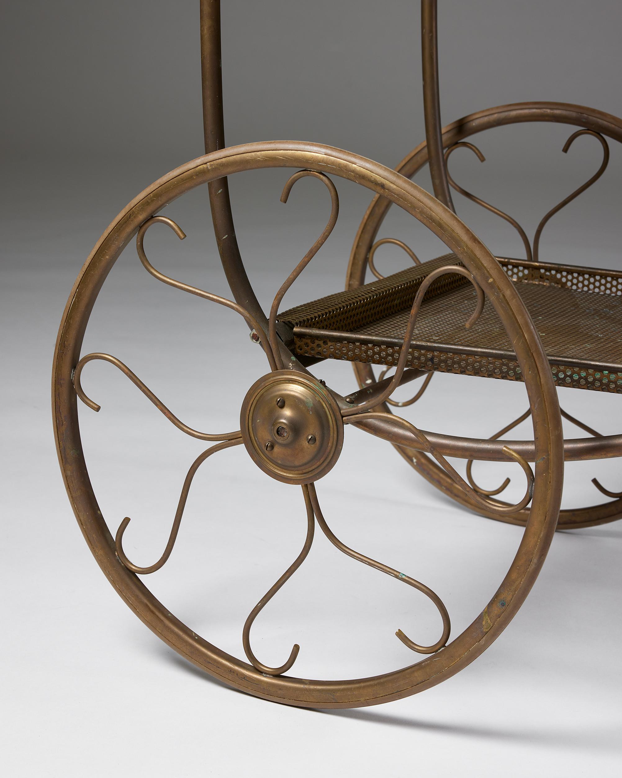 1950s Swedish Metal Tea Trolley for Svenskt Tenn – Mid-Century Design For Sale 5