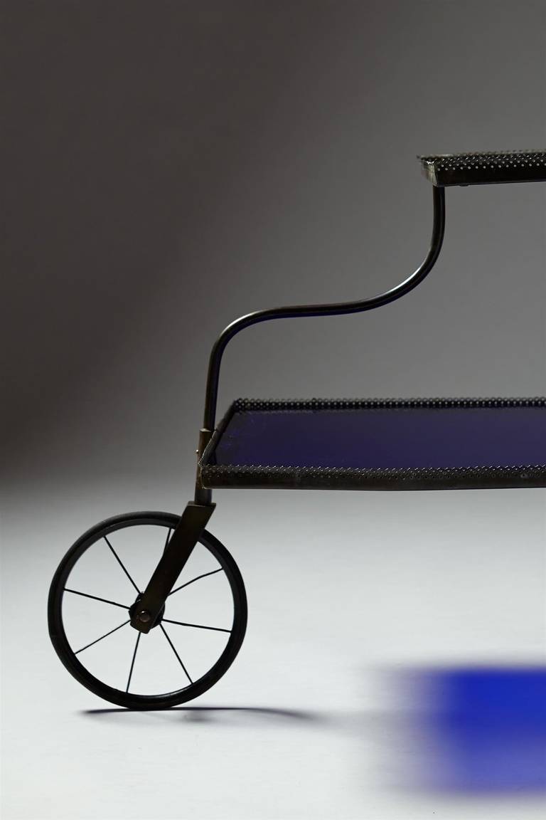 Brass Tea Trolley Designed by Josef Frank for Svenskt Tenn, Sweden, 1940s