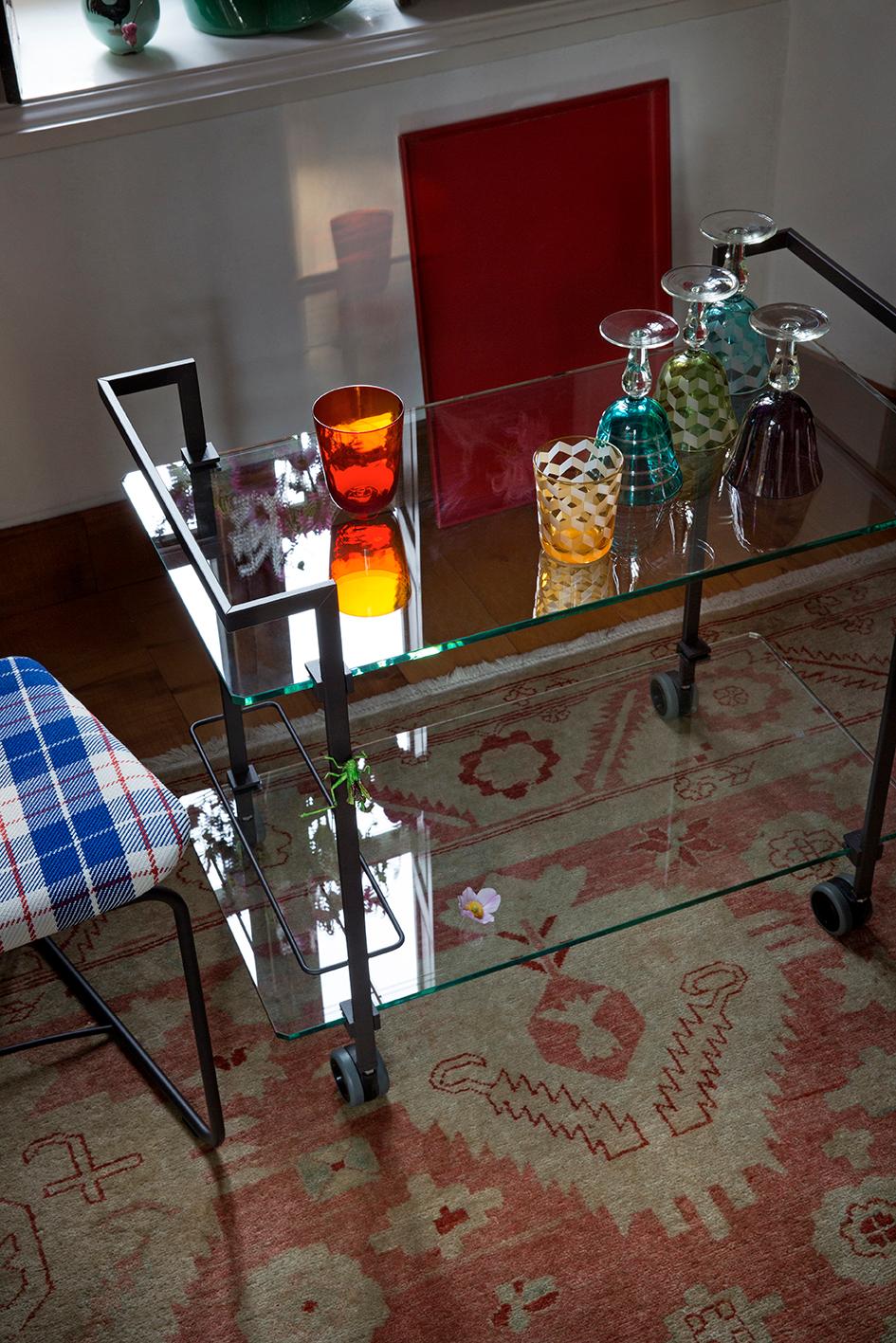 Late 20th Century Minimalist 'Doris' T63S Tea Trolley in Stainless Steel and Tempered Glass