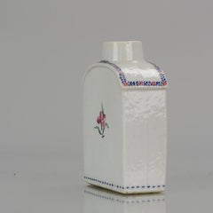 Teacaddy Mandarin Porcelain Garden Floral Scene China, 1736-1795