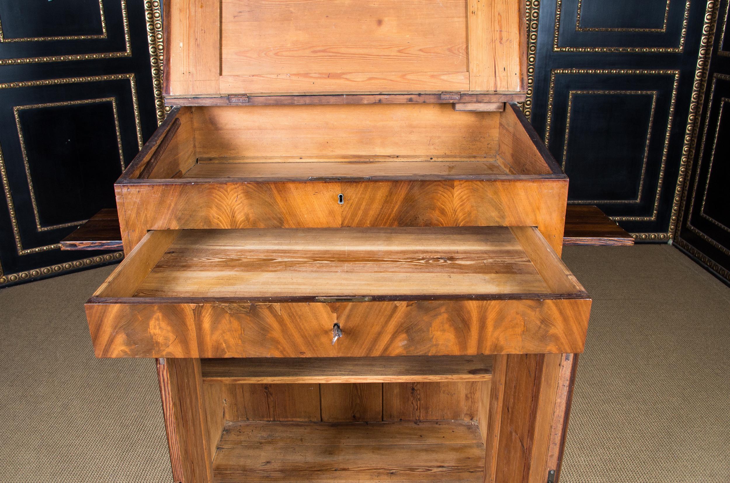 Teachers Writing Desk Biedermeier Pyramids Mahogany, circa 1825-1830 5