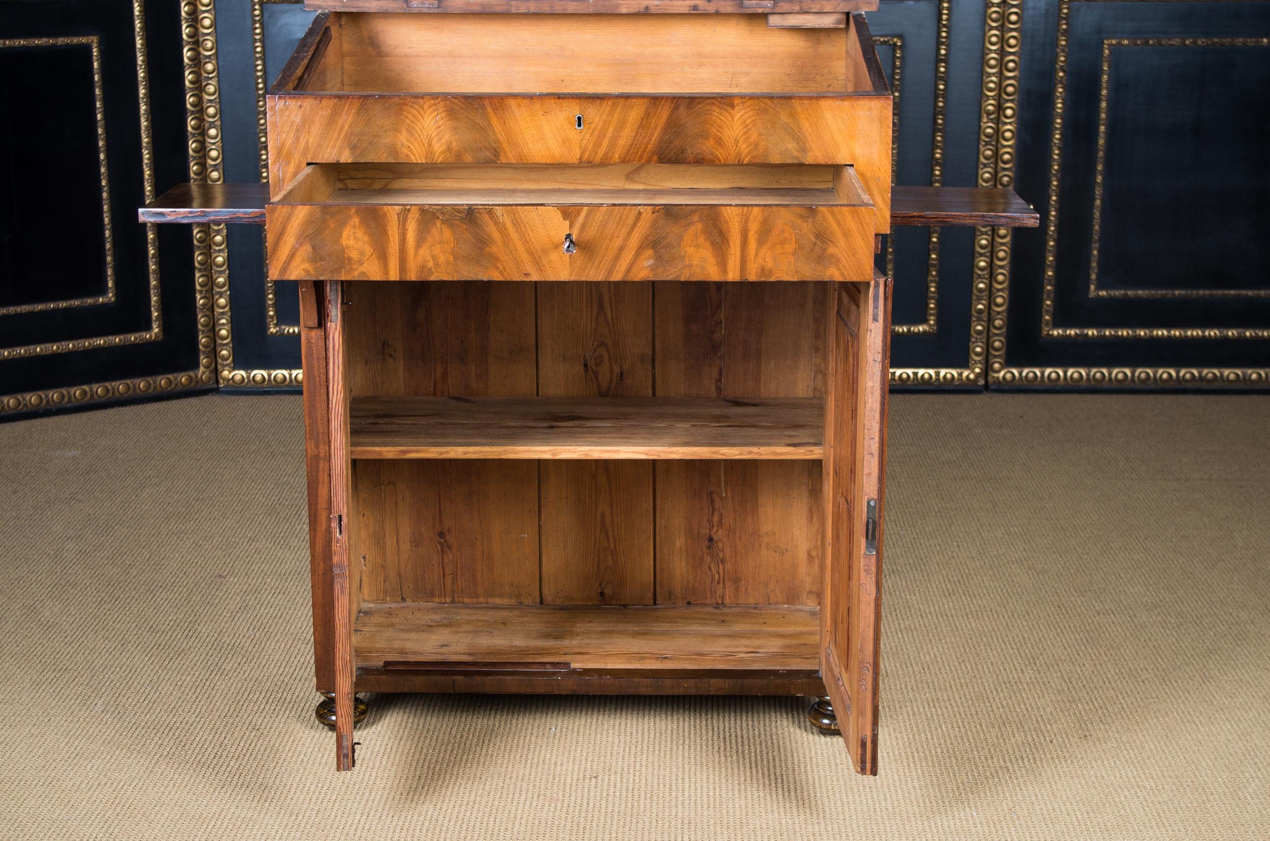 Teachers Writing Desk Biedermeier Pyramids Mahogany, circa 1825-1830 8