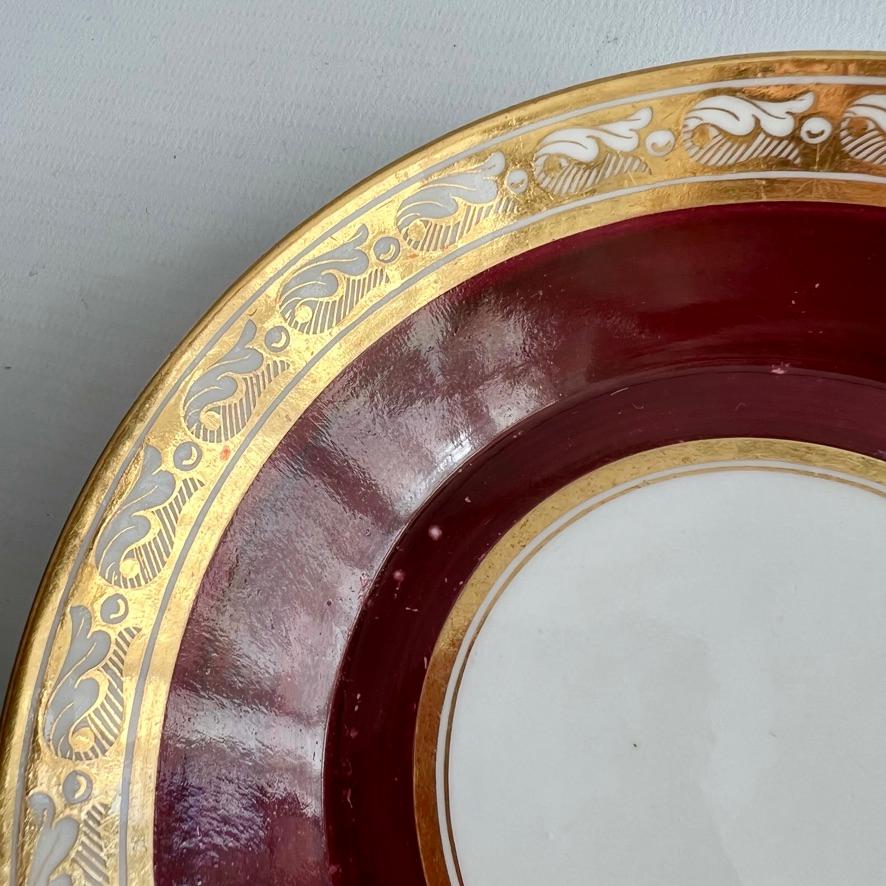 Teacup Trio Barr Flight & Barr Maroon and Gilt Neoclassical ca 1812 For Sale 7