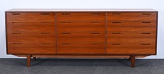 Teak 12 Drawer Dresser by Ib Kofod-Larsen for Mobelfabrik, 1950s