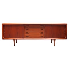 Dressoir en teck des années 1950, fabriqué au Danemark, buffet conçu par HP Hansen