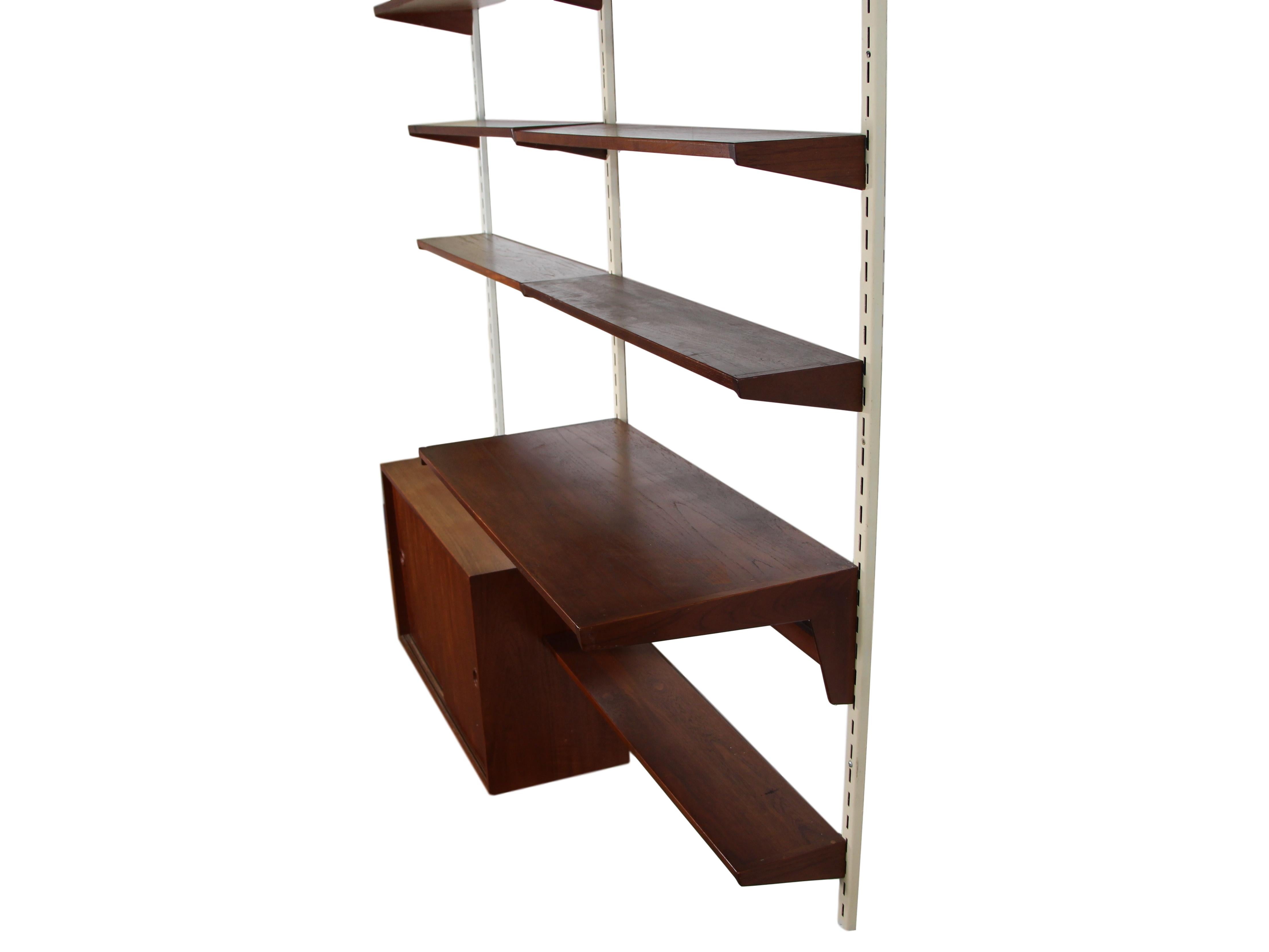 Mid-Century Modern Teak 2 Bay Wall Unit by Kai Kristiansen For Sale