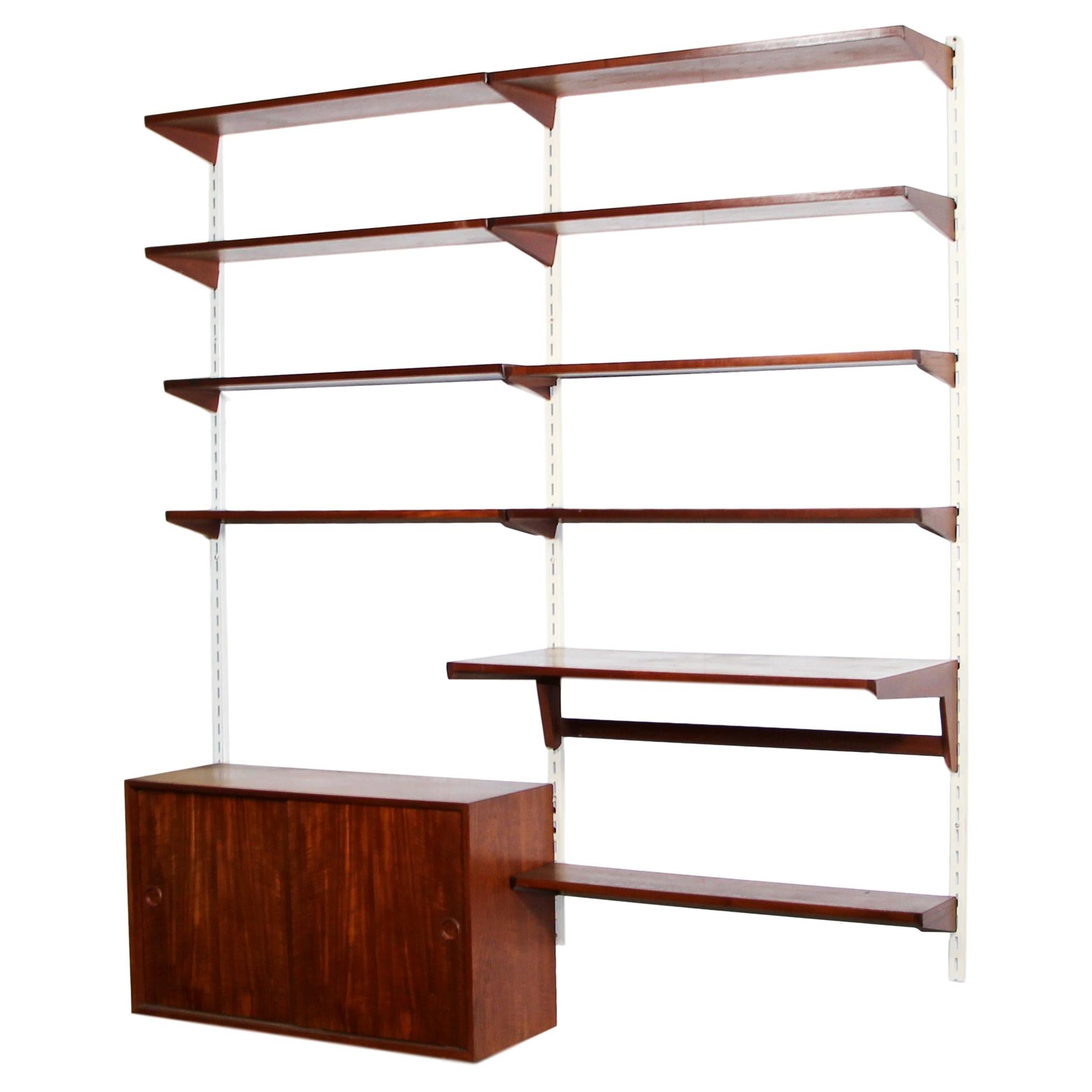 Teak 2 Bay Wall Unit by Kai Kristiansen For Sale