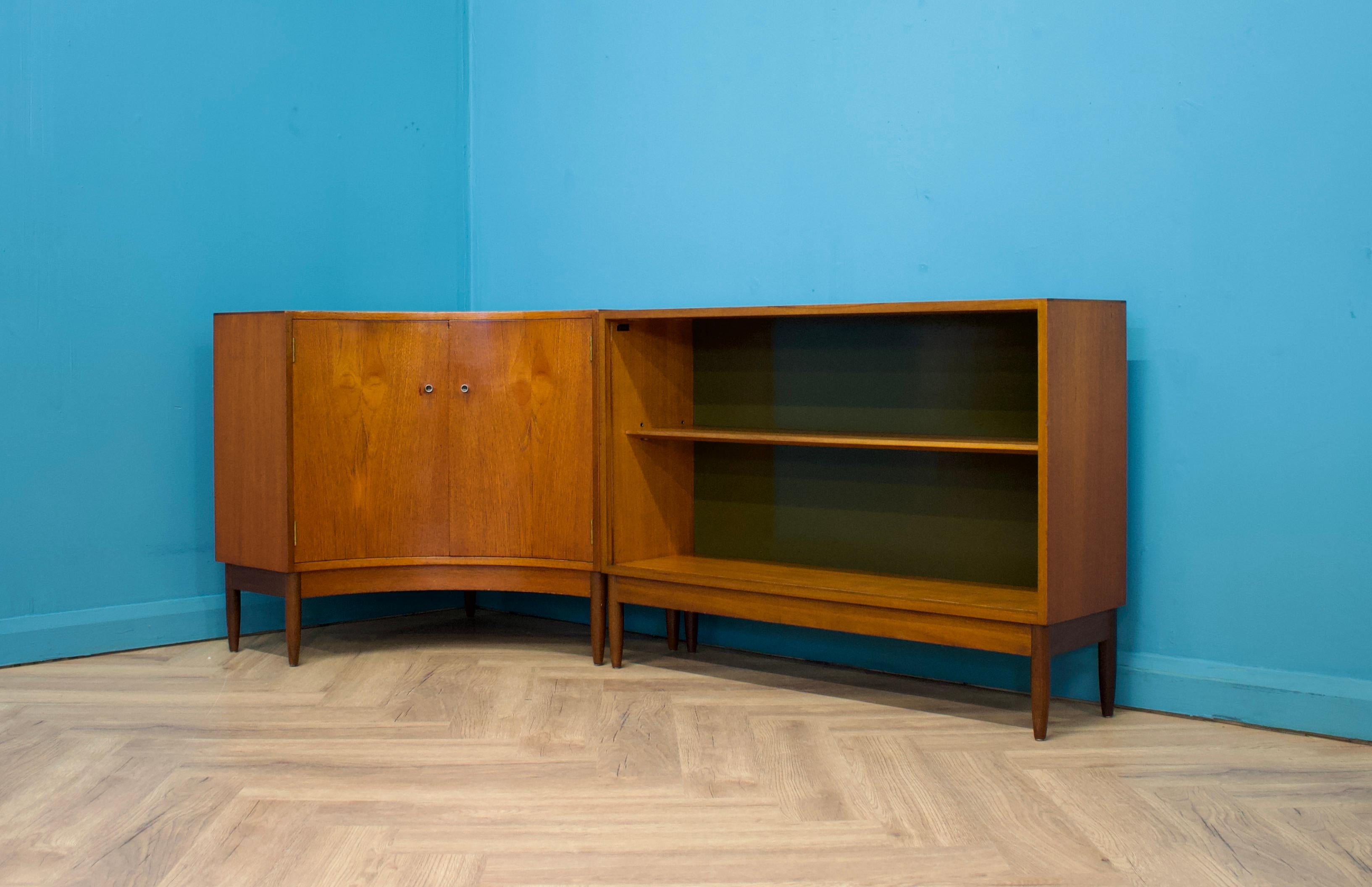 British Teak 2-Piece Corner Unit Bookcase from Greaves and Thomas, 1960s