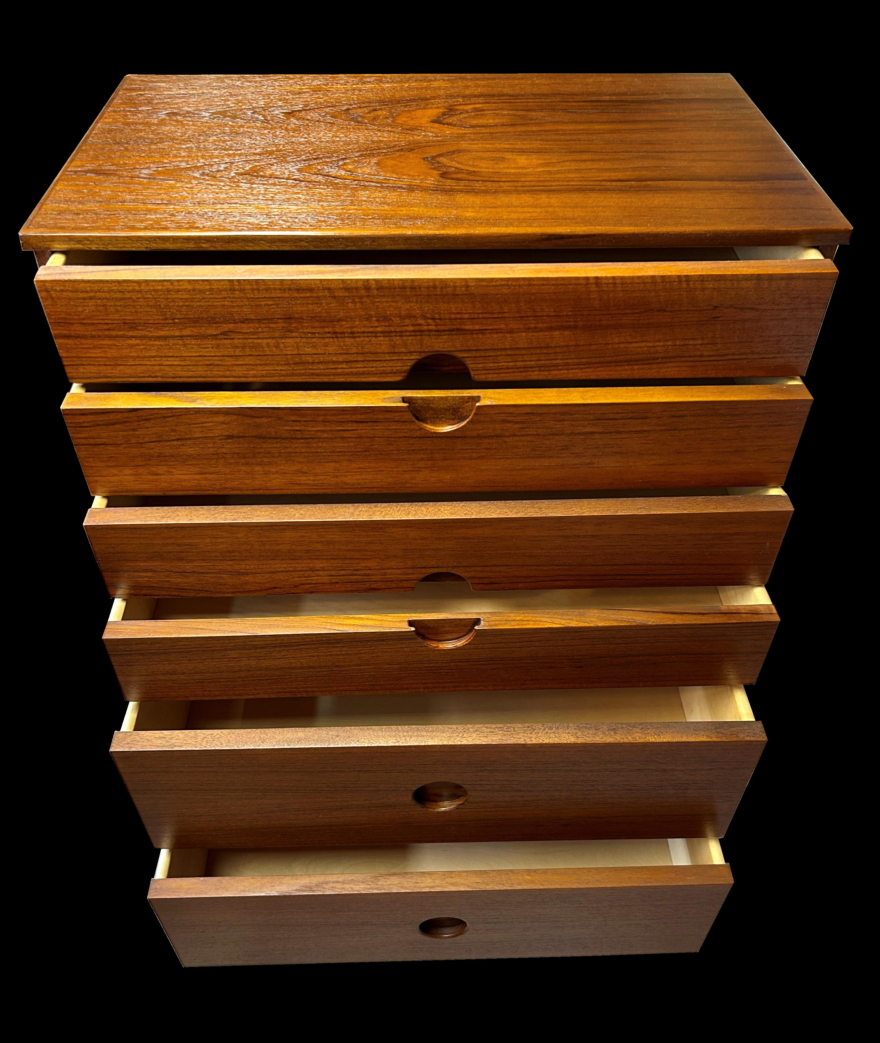 Teak 6 Drawer chest by Aksel Kjersgaard for Odder For Sale 1