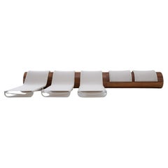 Teak & Aluminum Sculptural Outdoor Sun Lounger by Roberta Banqueri for +55design