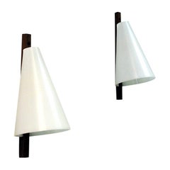 Vintage Teak and Acrylic Wall Lamp Pair by Hans-Agne Jakobsson 1950s, Sweden