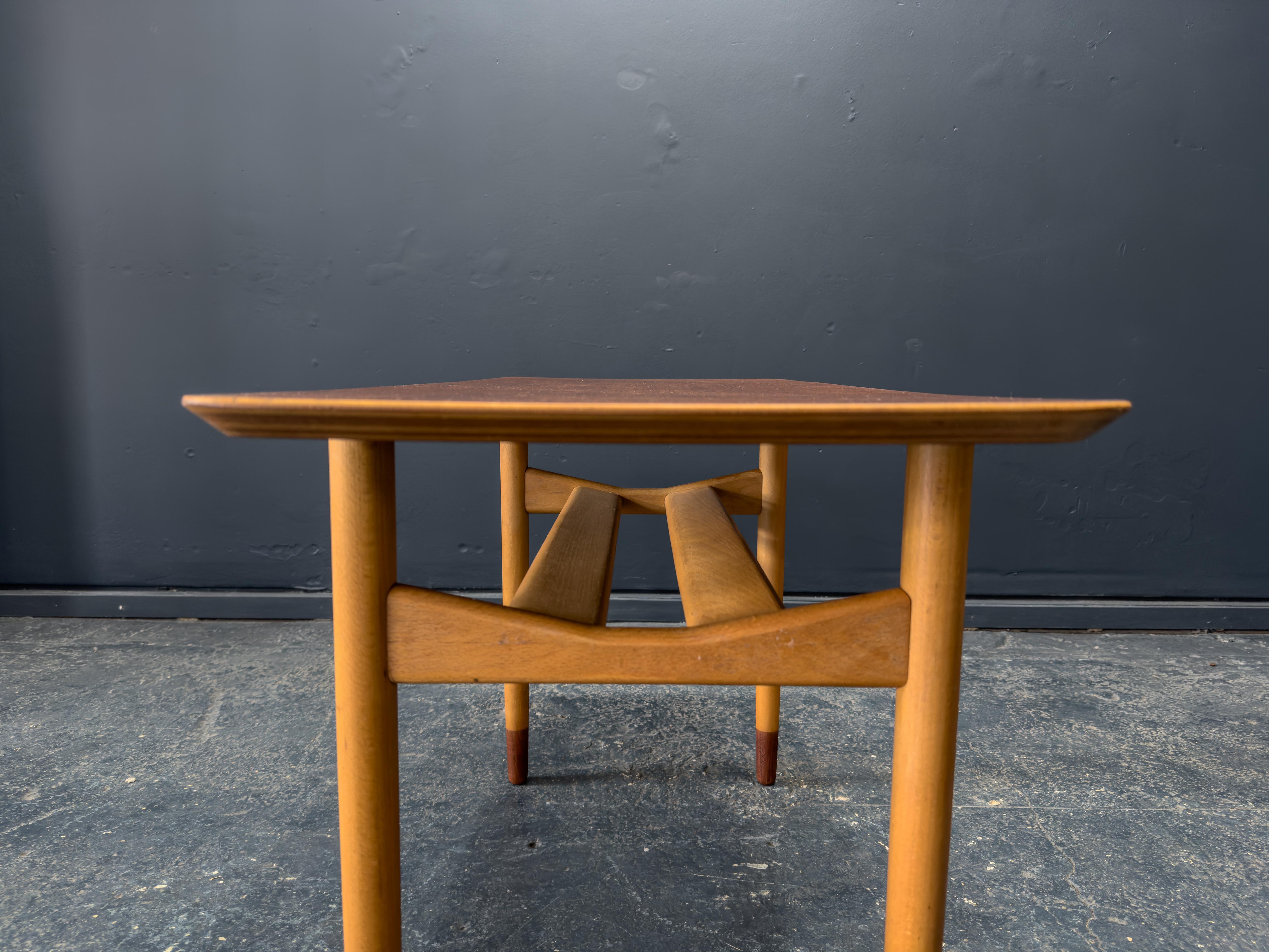 Teak and Beech Coffee Table For Sale 5