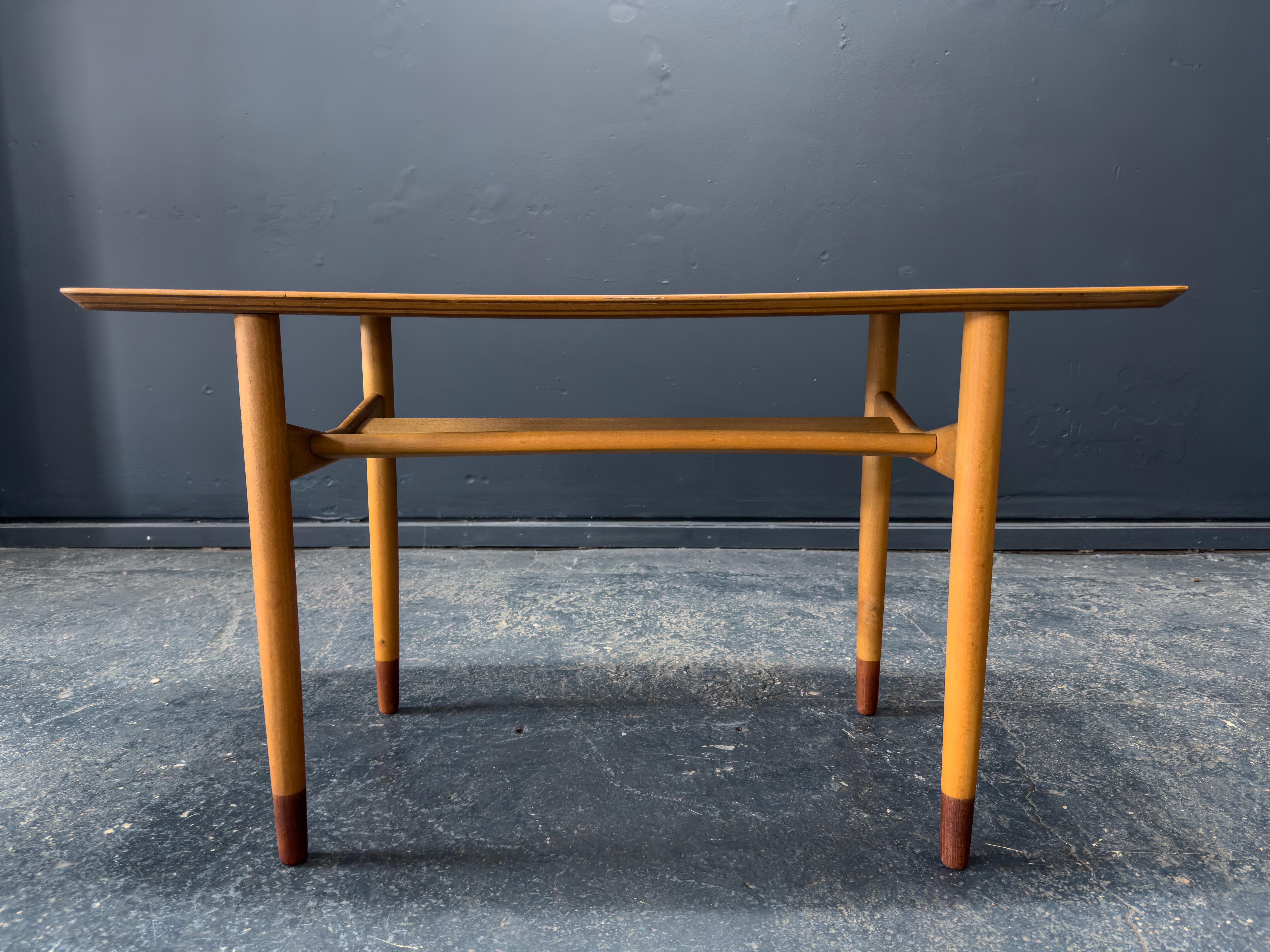 Teak and Beech Coffee Table For Sale 2