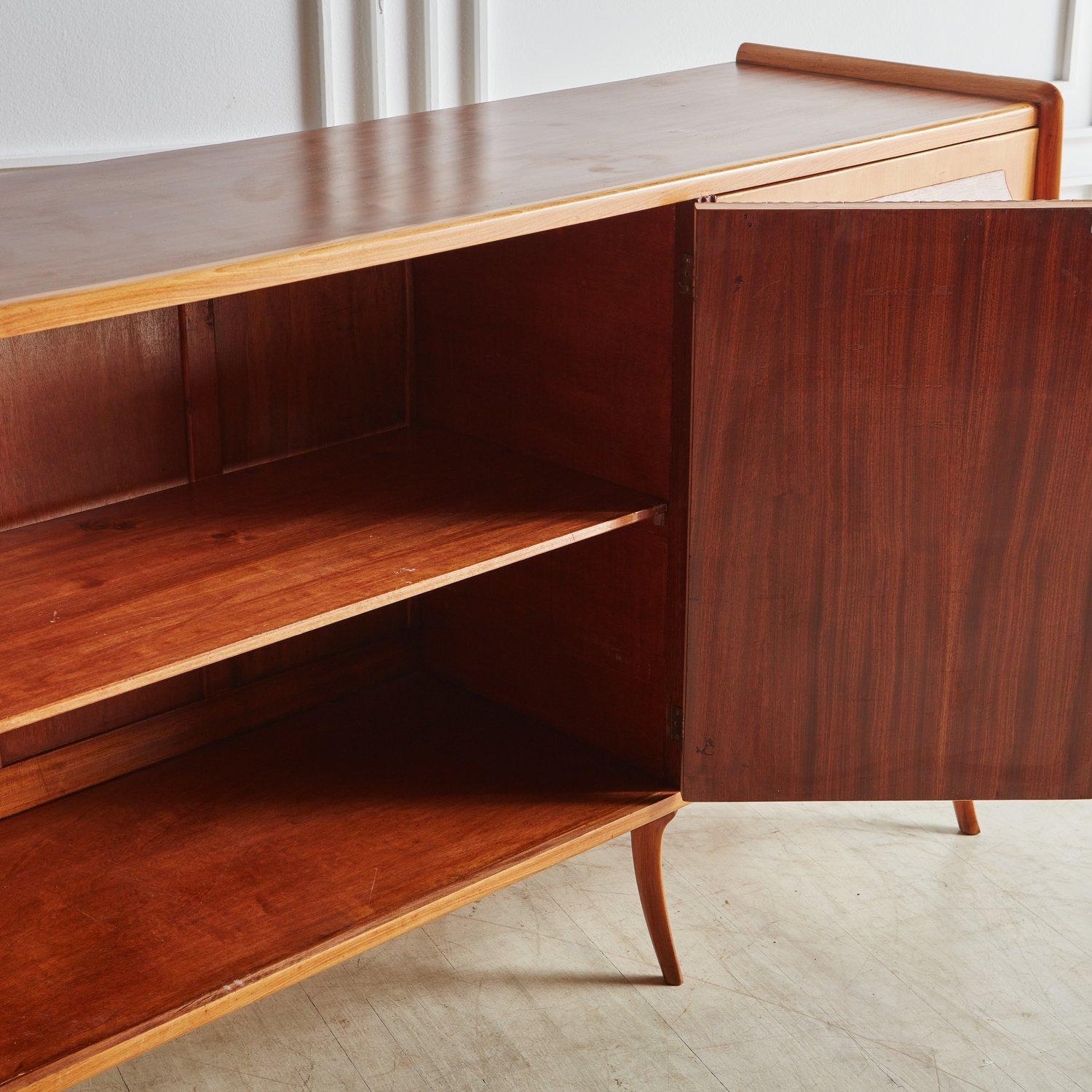 Teak and Birch Sideboard in the Style of Paola Buffa, France, 1970s For Sale 5