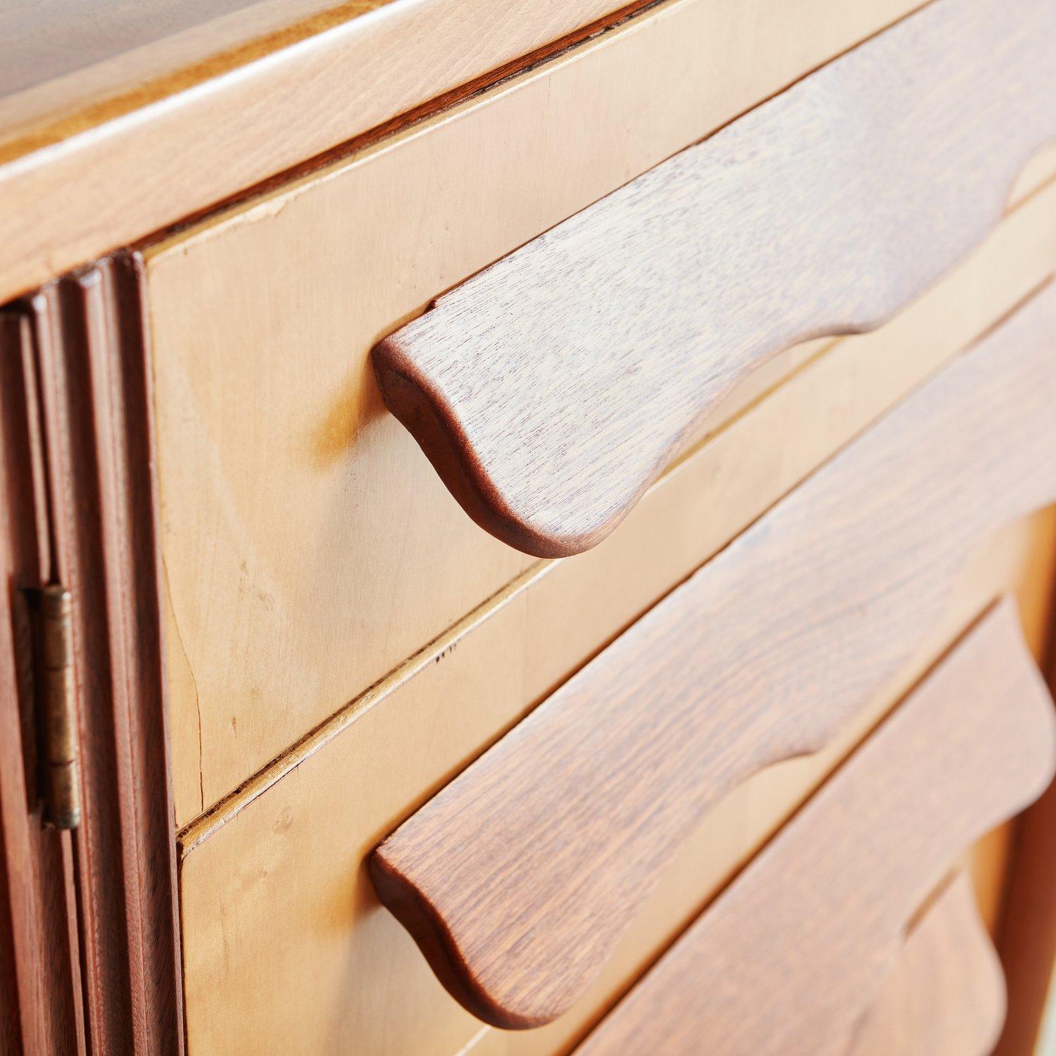 Sideboard aus Teakholz und Birke im Stil von Paola Buffa, Frankreich, 1970er Jahre im Angebot 9